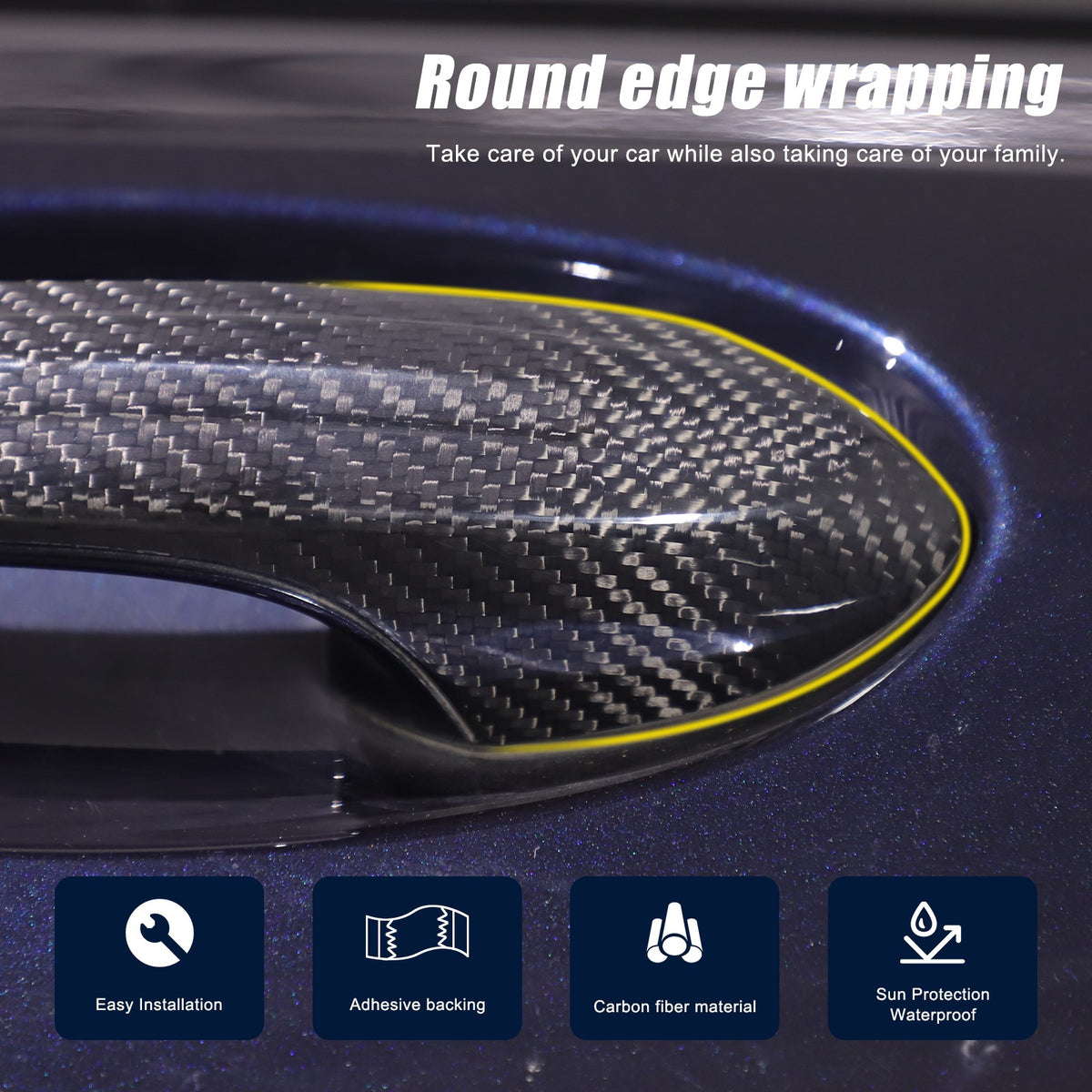 Real Carbon Fiber Exterior Outer Door Handle Trim For BMW 3 Series G20 20-22 11