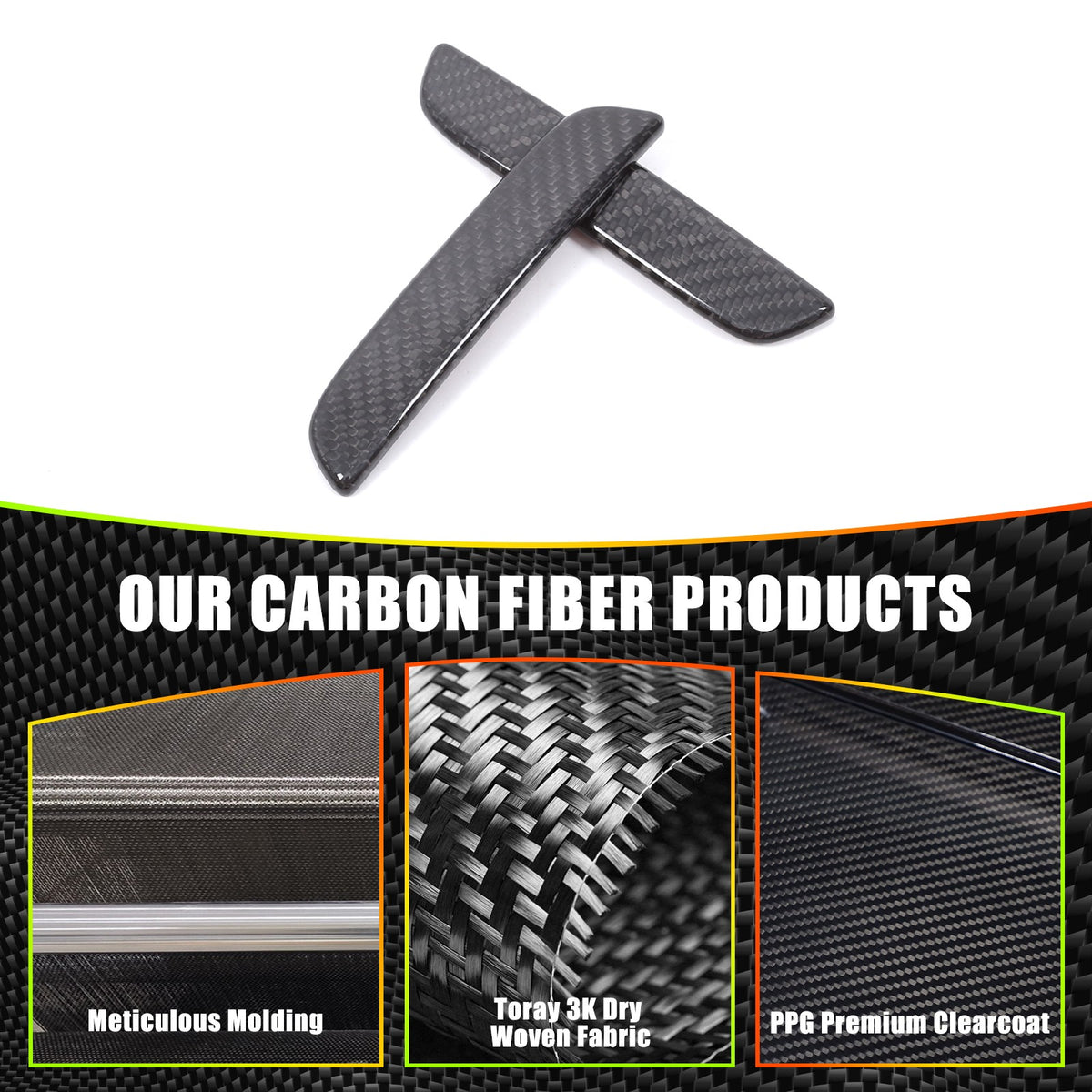 Real Dry Carbon Fiber Door Handle Trim For Corvette C6 2005-2013 13