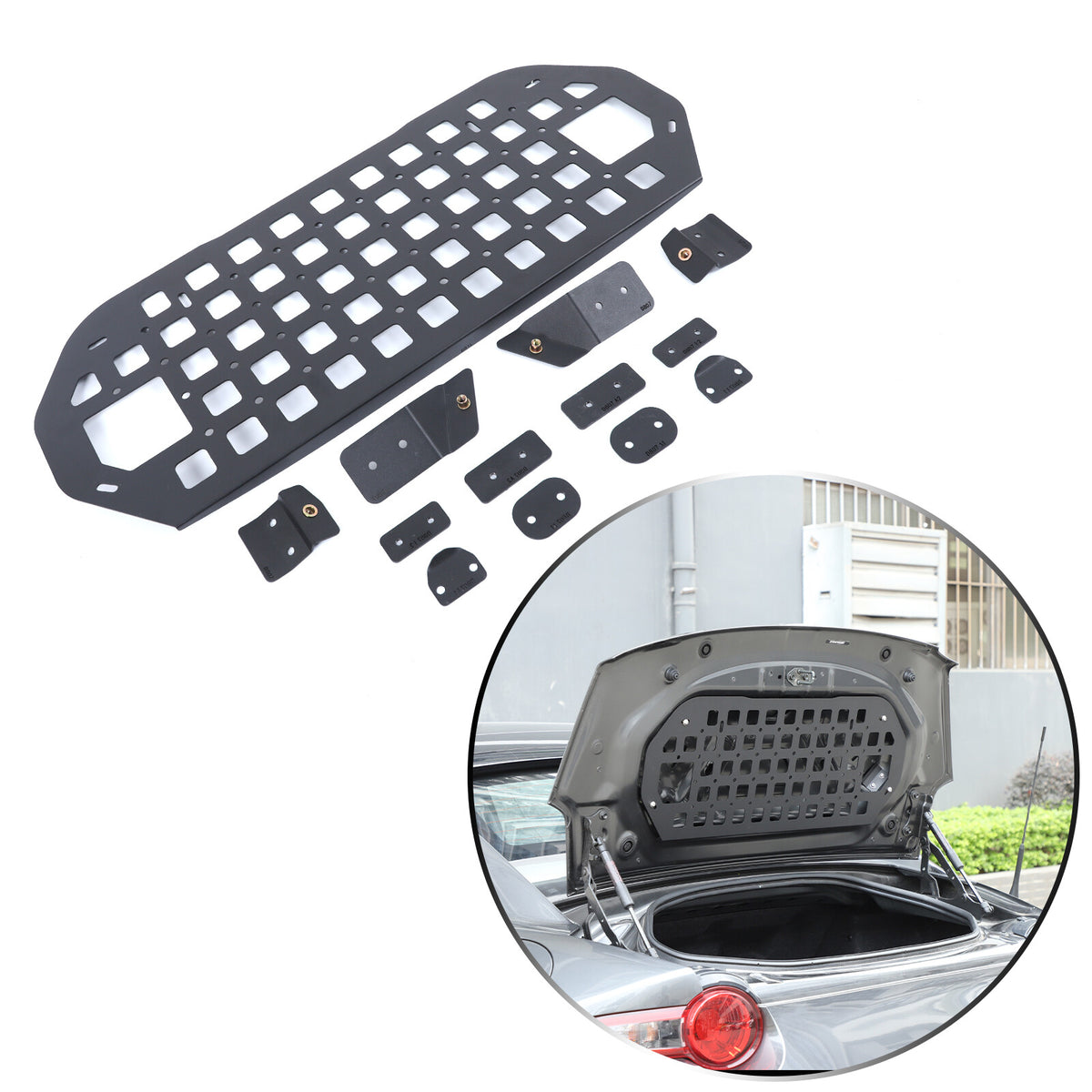 Tailgate Storage Panel Molle Panel Steel Cargo Shelf For Mazda MX-5 Miata 16-25 6