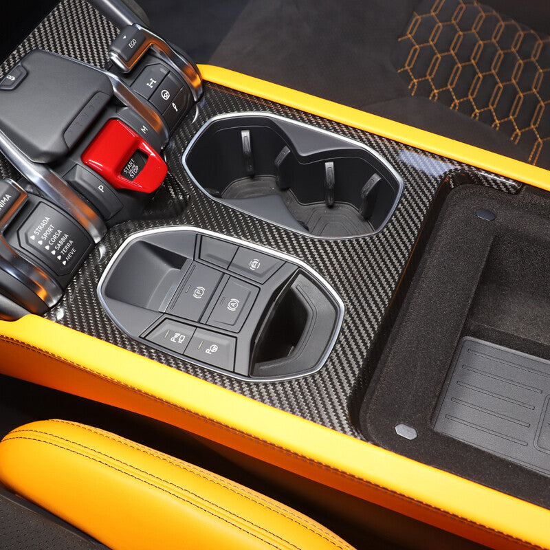 Real Carbon Fiber Water Cup Holder Frame Cover Trim For Lamborghini URUS 18-23 10