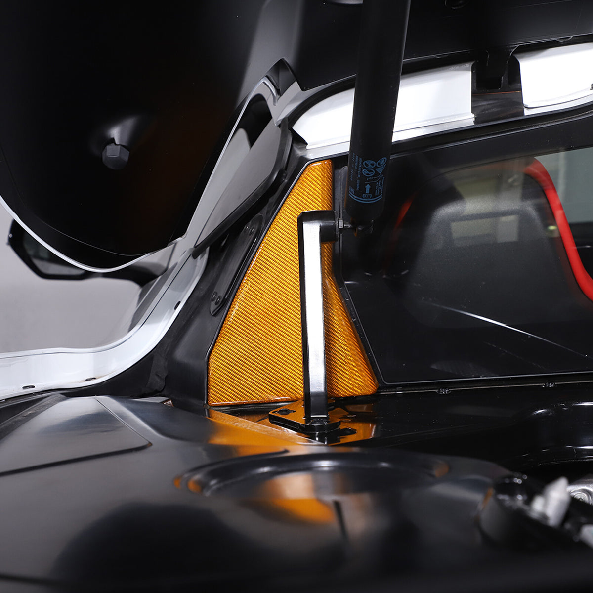 Yellow Carbon Fiber Rear Window Corner Cover Trim Frame For Corvette C8 20-26 5