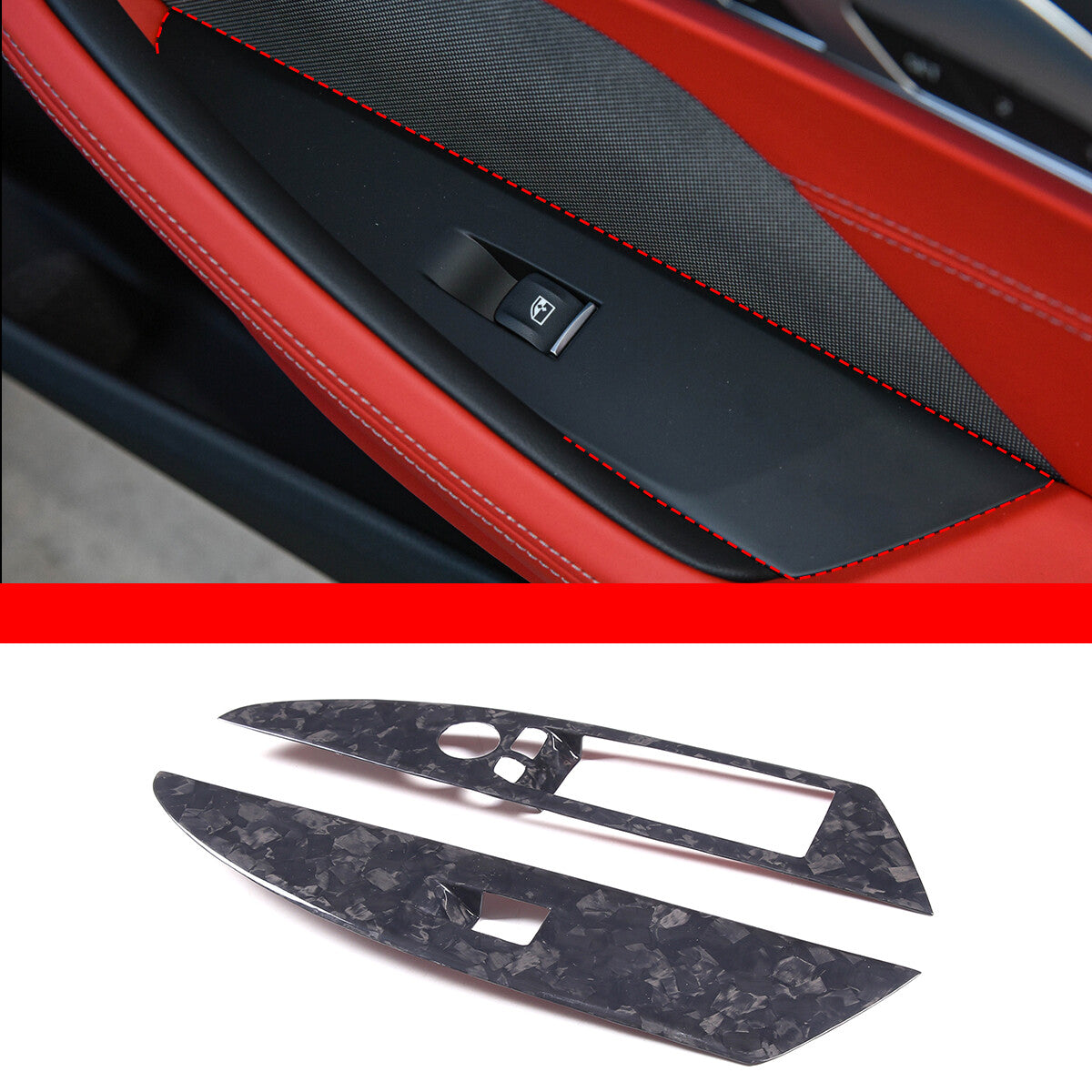Forged Carbon Window Lift Frame Trim For BMW 8 Series G14 G15 840i M850i 2019-22 3