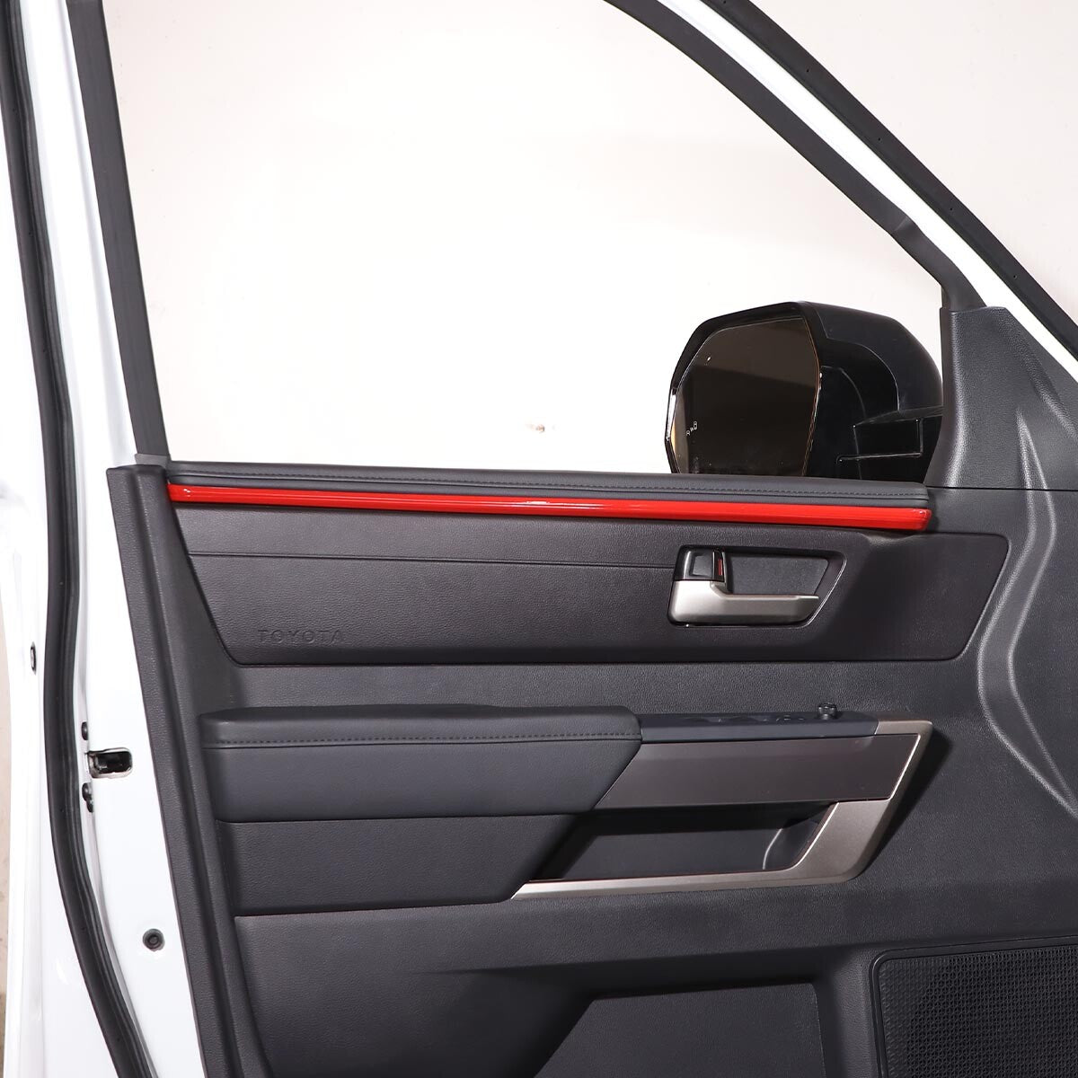 For Toyota Tundra 2022-23 Inner Interior Door Panel Trim ABS Red 4PCS US 6