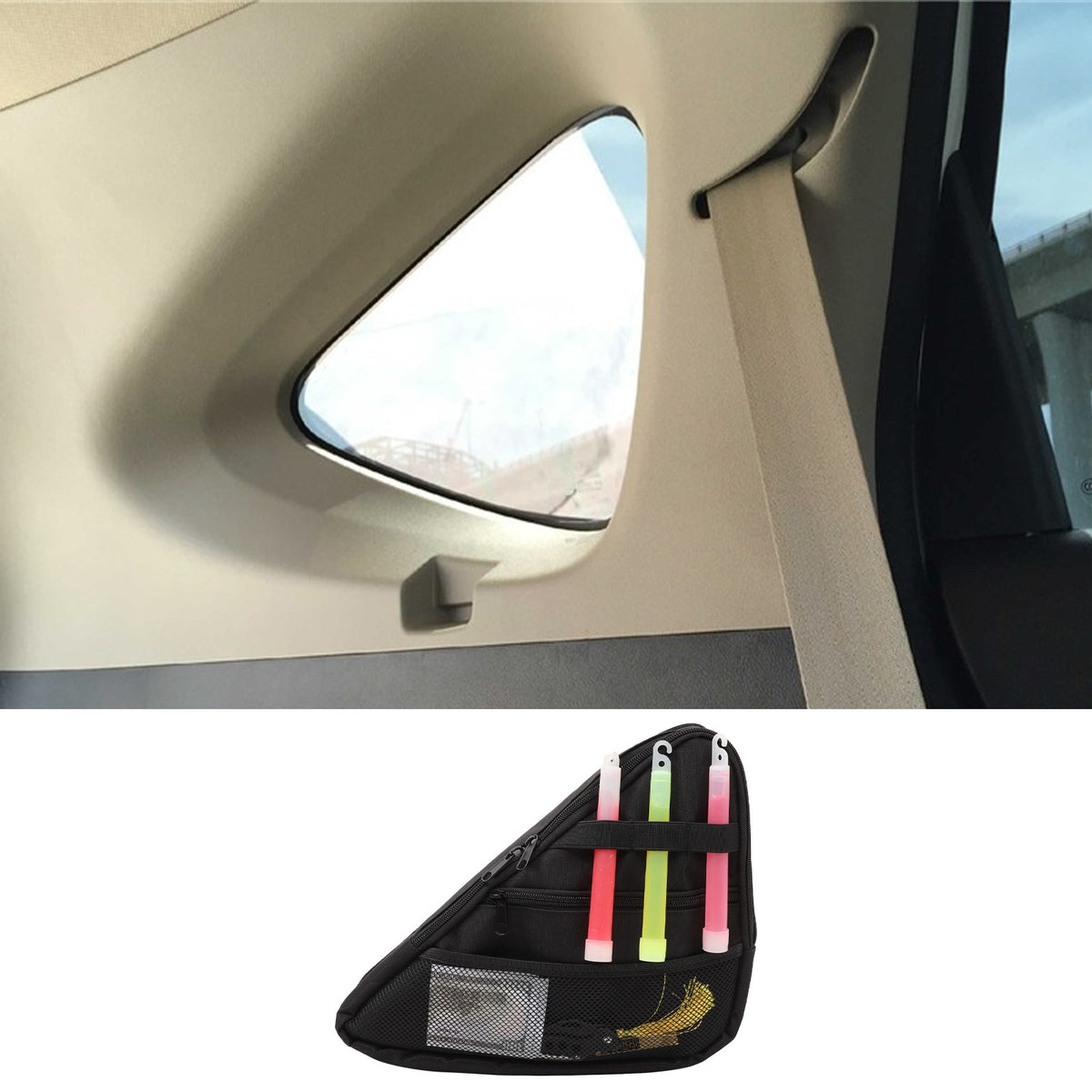 Black Rear Quarter Window Left Side Storage Bag For Honda CR-V 2012-2016 13