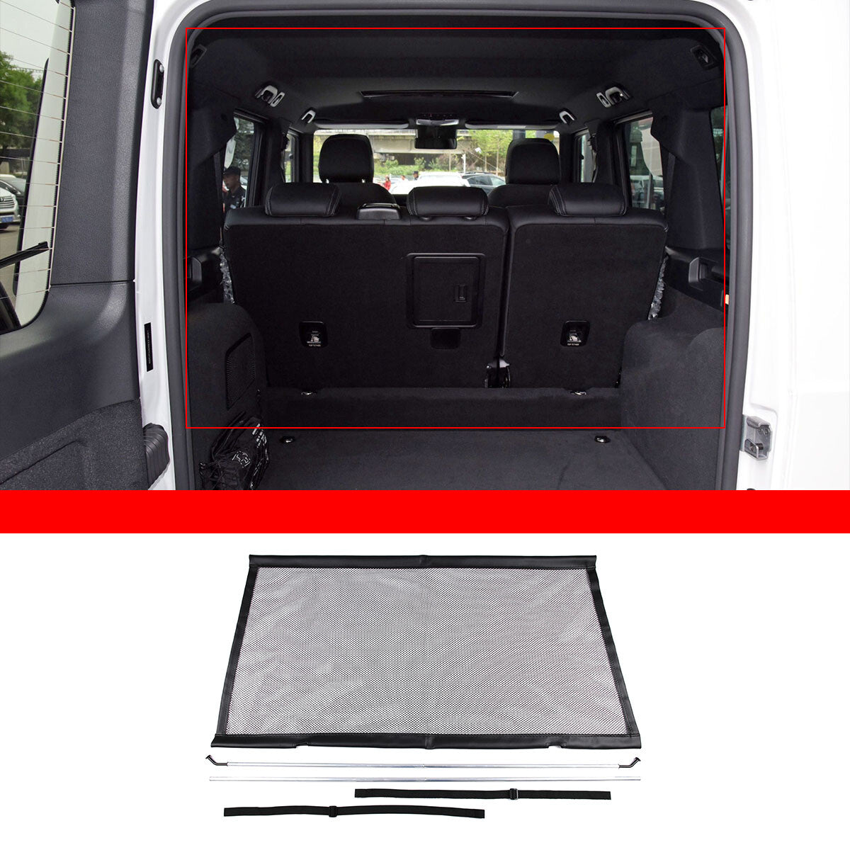 Car Trunk Safety Pet Isolation Compartment Net For Mercede Benz G Class 19-22 US 9