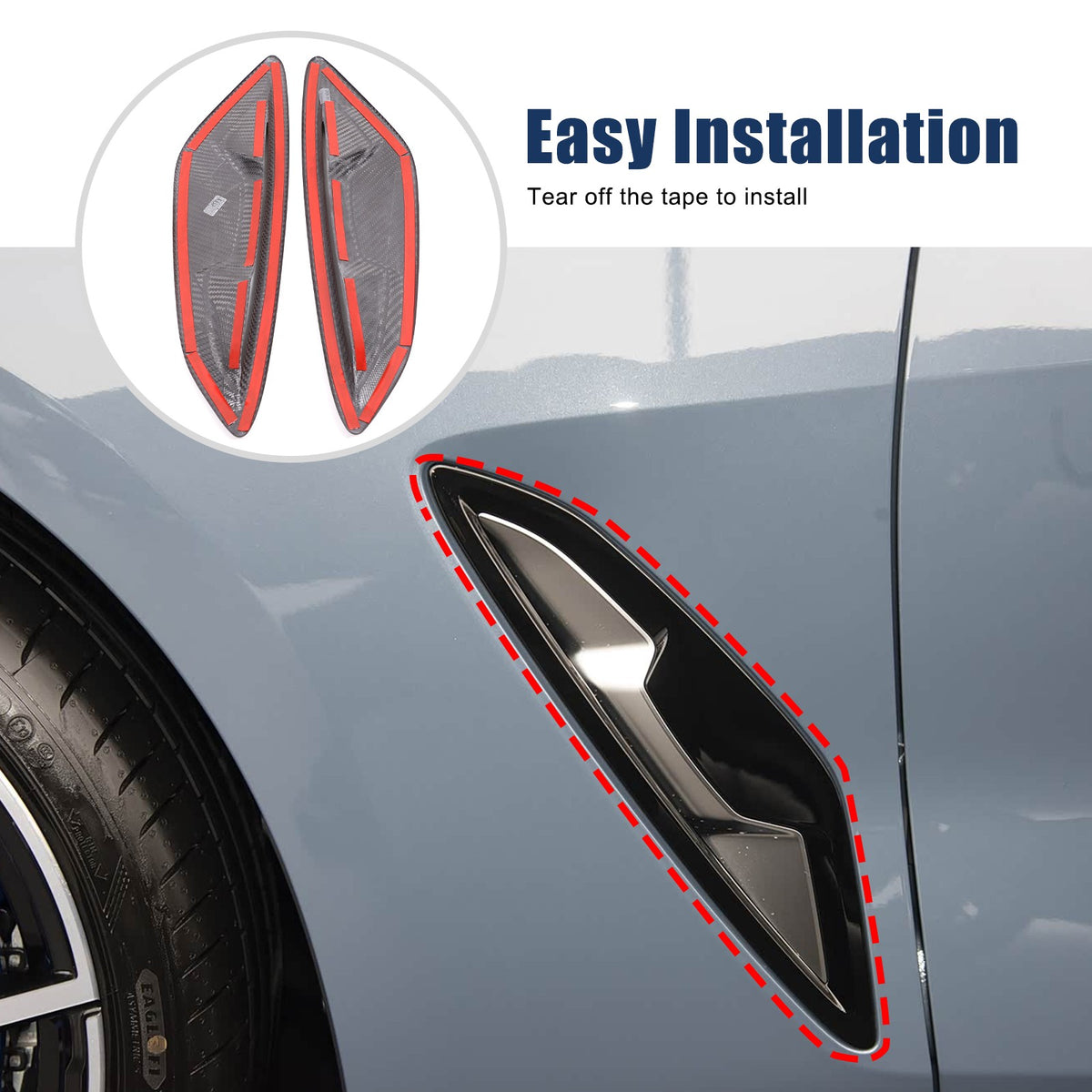 Matte Real Carbon Fiber Side Fender Trim For BMW 8 Series G14 G15 2019-2023 16