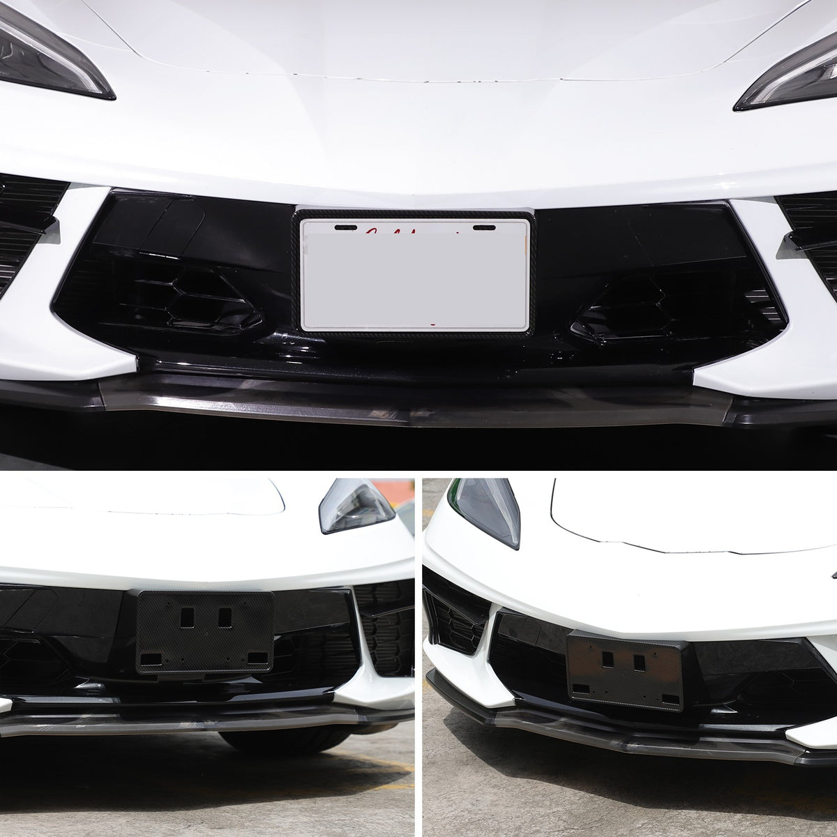 Carbon Fiber ABS Front License Plate Bracket For Corvette C8 20+ OE: 86801045 US 3