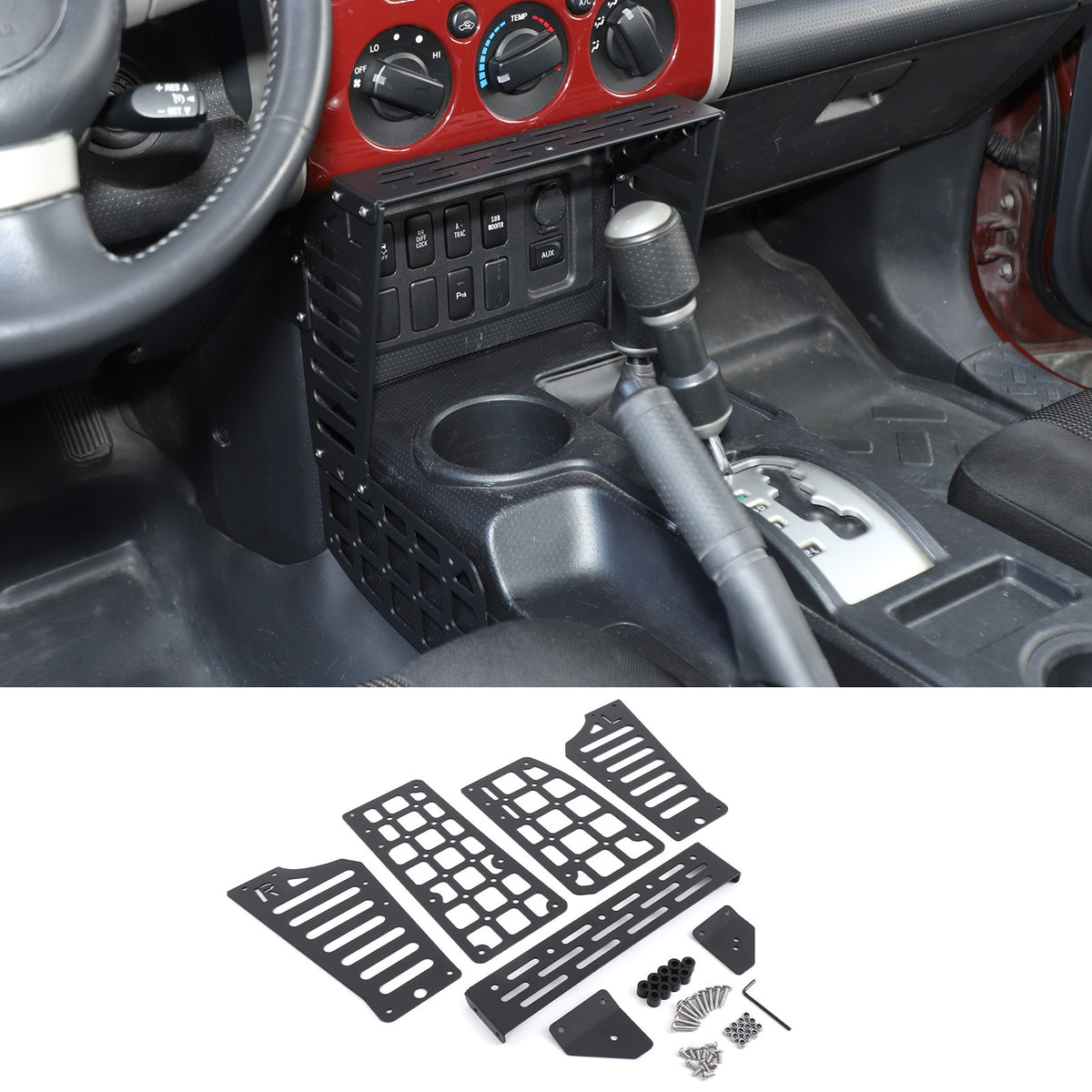 Center Console Molle Panel Digital Device Mount For Toyota FJ Cruiser 2007-21 US 21