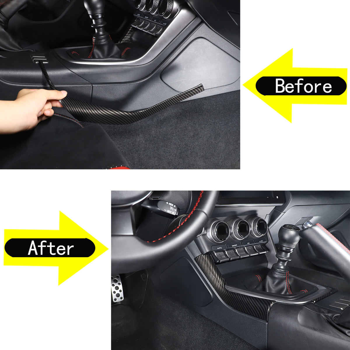 ABS Carbon Fiber Interior Center Console Trim Set Fits For GR86/BRZ 2022-2025 US - Variants 1-5 10