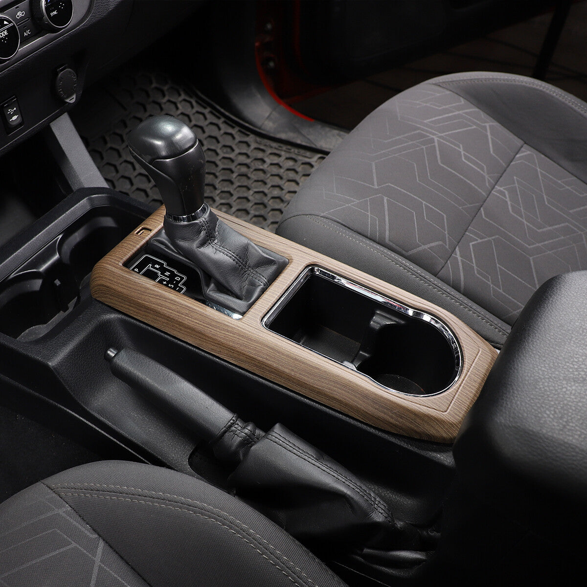 Wood Grain Interior Center Console Cover Trim For Toyota Tacoma 2016-2023 41