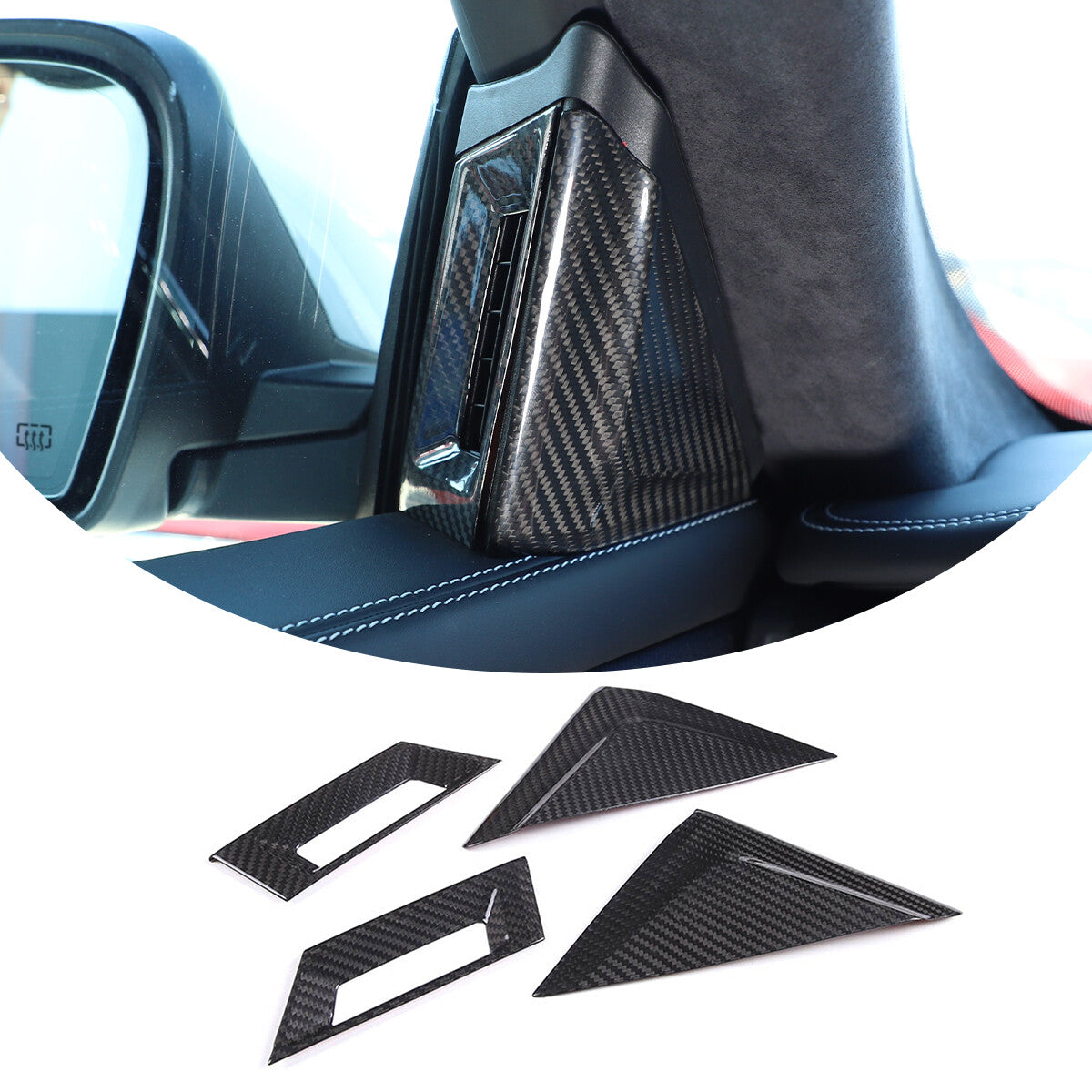 Real carbon fiber For Maserati Ghibli 2014-2022 Inner A-pillar horn cover trim 2