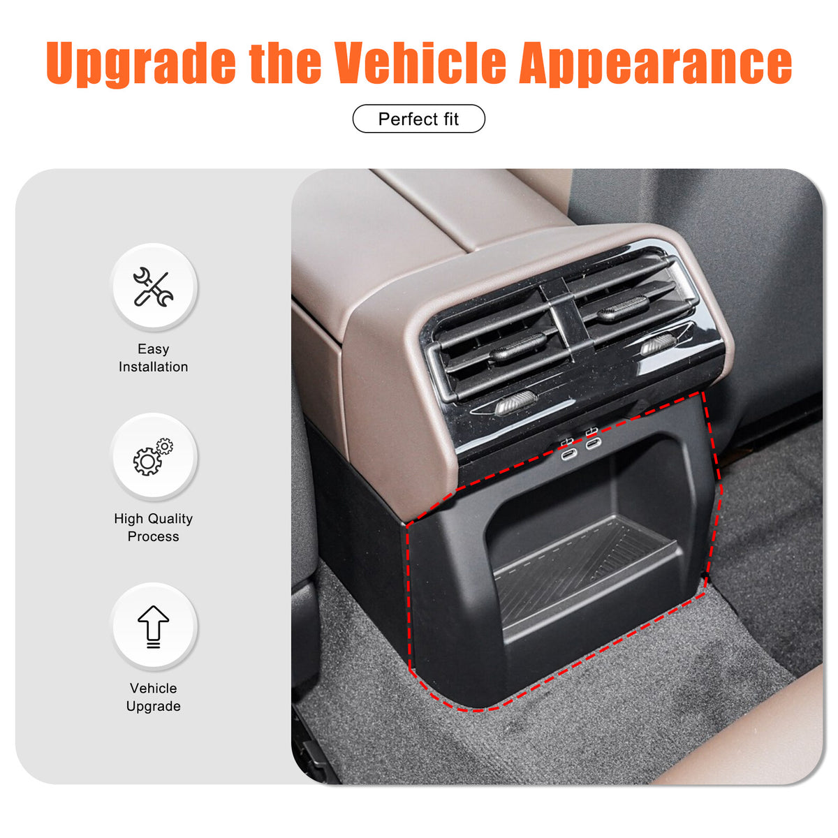 Carbon ABS Interior Rear Air Vent Anti-Kick Panel Trim For BMW 5 Series G60 24+ 8