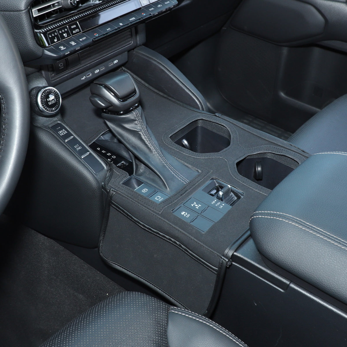 Suede Cloth Center Console Gear Shift Trim Cover For Toyota LC250 Prado 2024+ US 1