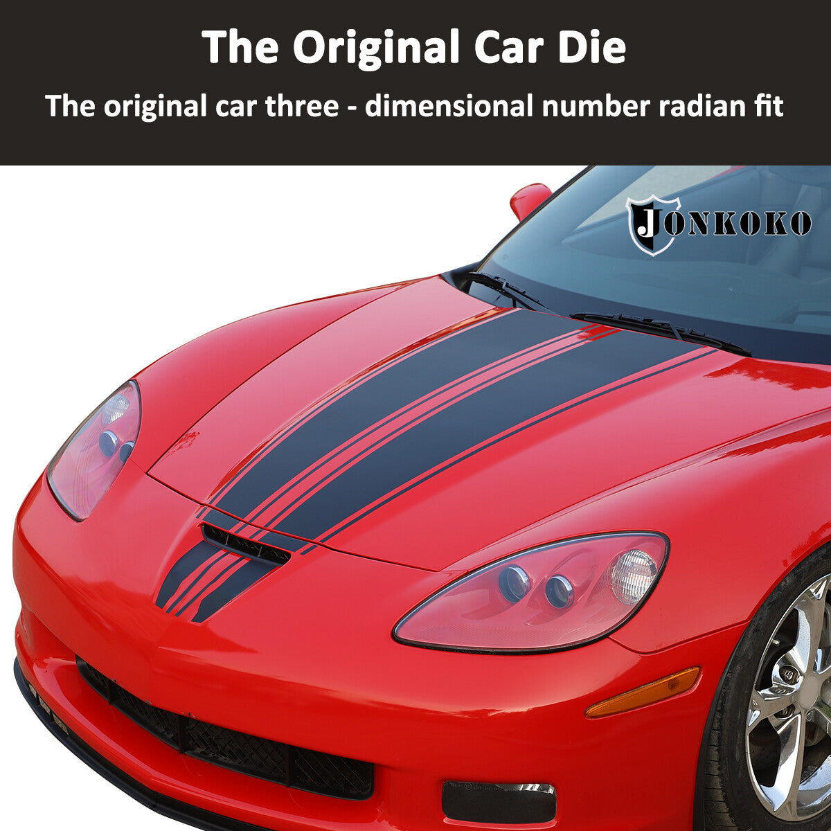 6PCS Hood Blackout Vinyl Decal Sticker Exterior For Corvette C6 2005-2013 US 5