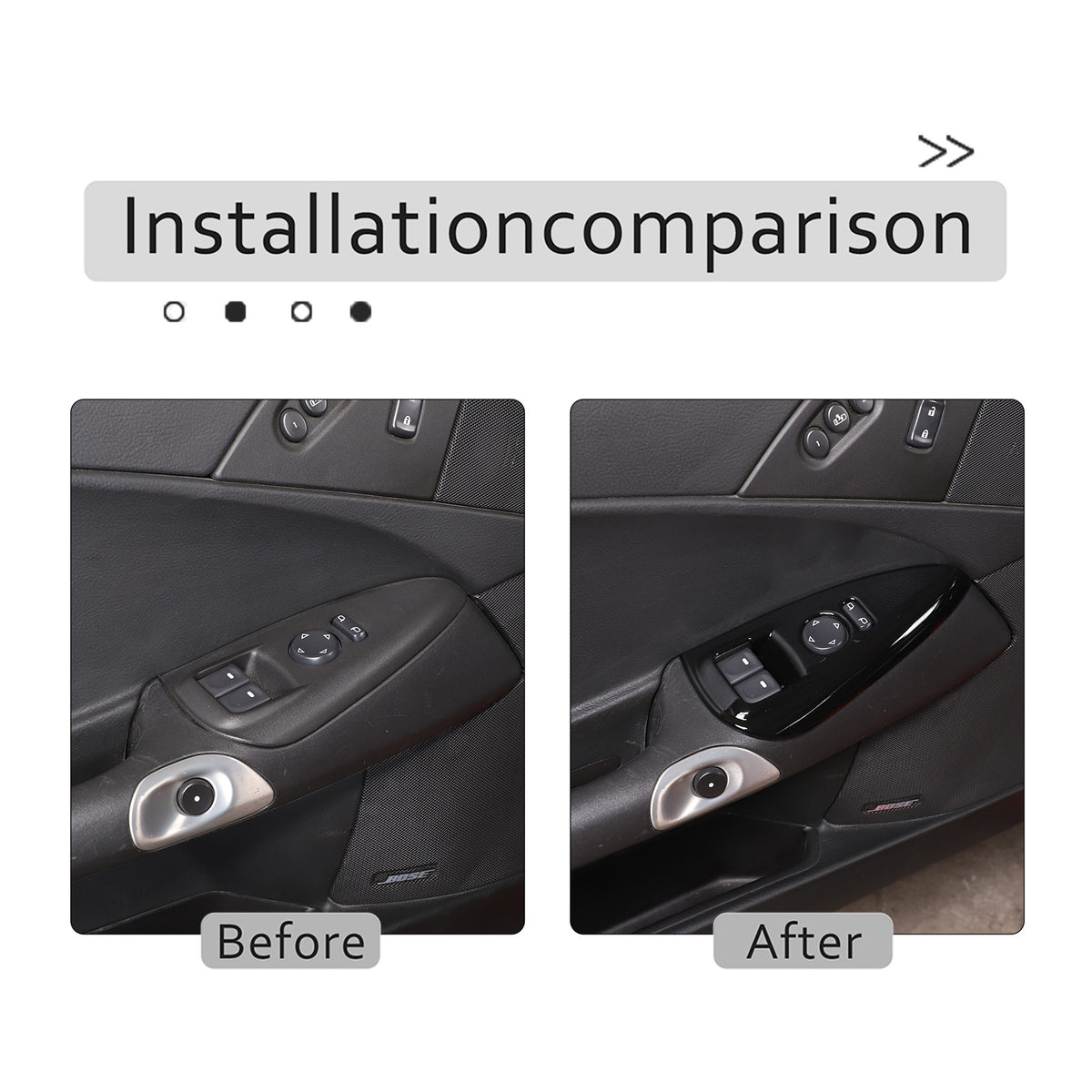 Glossy Black ABS Window Lift Button Trim Frame Cover Set For Corvette C6 2005-13 10