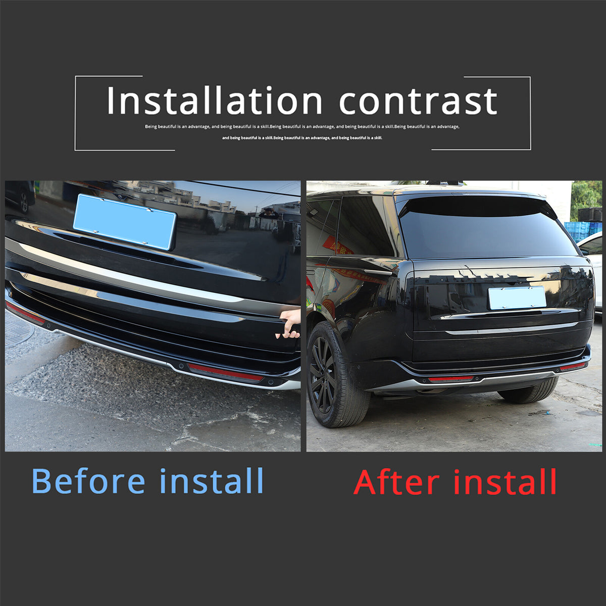 Glossy Black ABS Tailgate Trunk Handle Cover Trim For Range Rover Vogue 2023-24 6