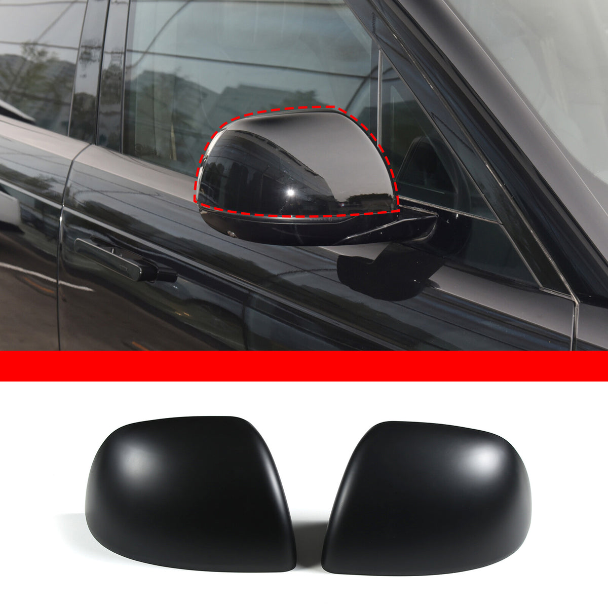 For Range Rover Vogue Sport 2022-23 Matte Black Rear View Mirror Cover Trim Cap 10