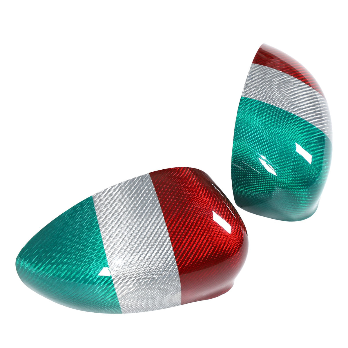 Tri-Color Real Carbon Fiber Side Mirror Cover Trim For Fiat 500 312 2010+ 14