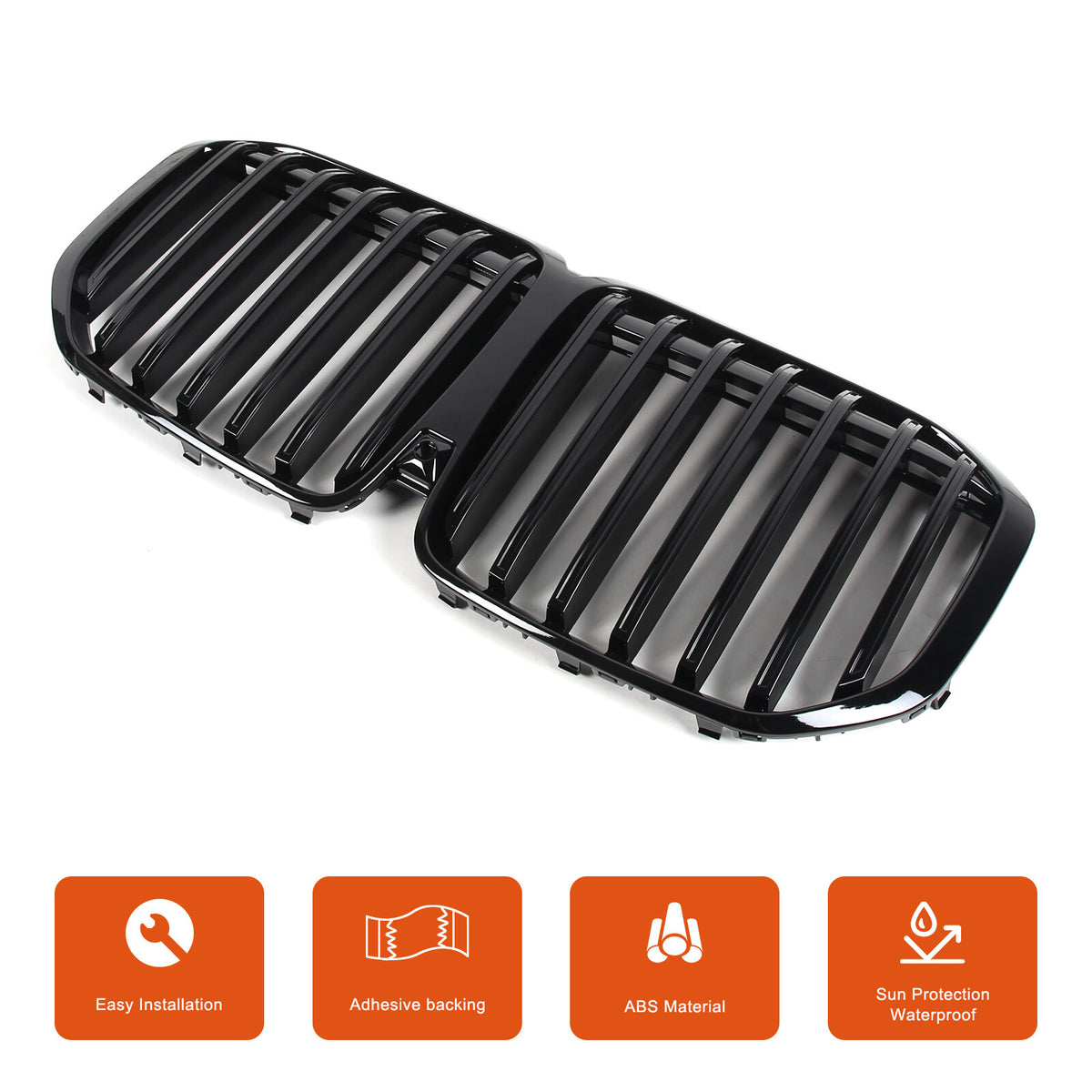 Glossy Black Car Front Bumper Line Kidney Grille Grill For BMW X7 G07 2023-2024 3