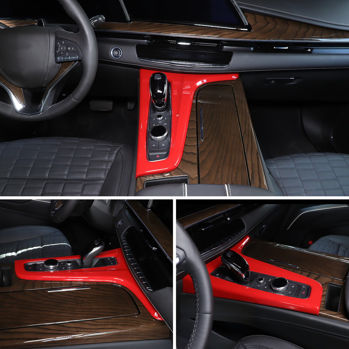 Red ABS Center Control Gear Trim Panel Trim Cover For Cadillac Escalade 21-23 US 20