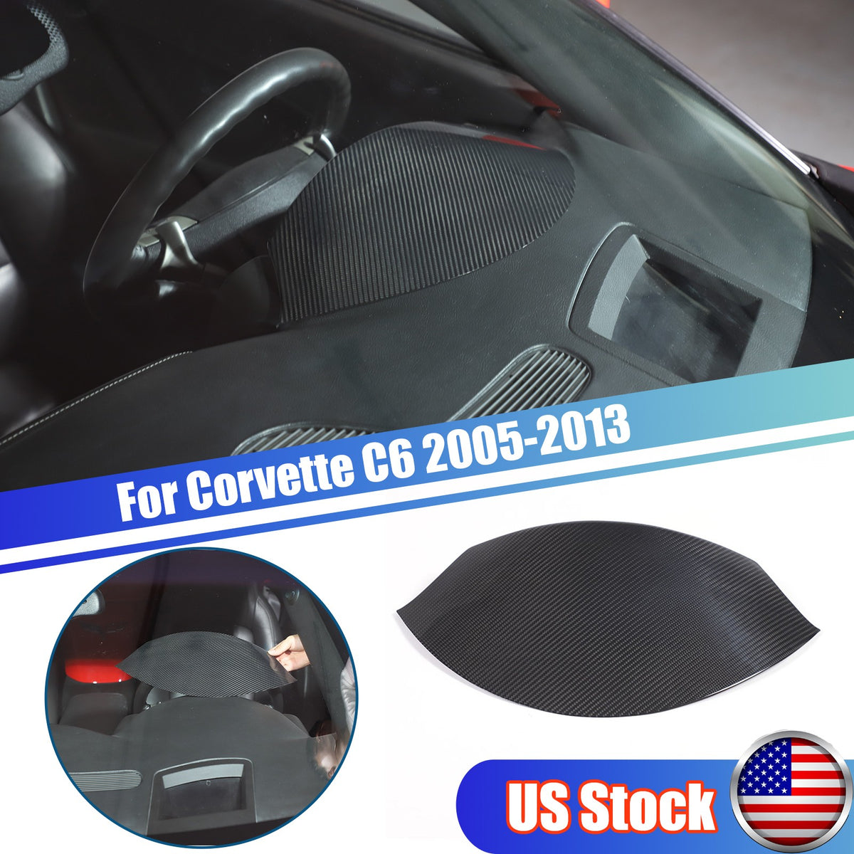 Real Carbon Fiber Interior Center Console trim For Corvette C6 2005-2013 61