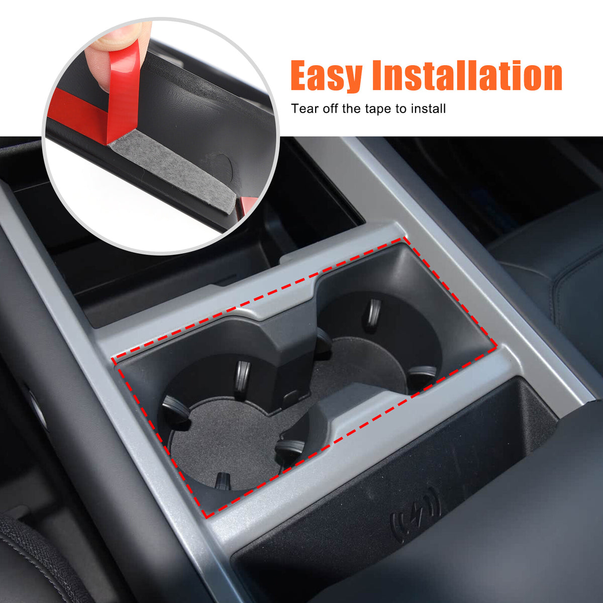 Matte Black ABS Center Console Cup Holder Trim For Land Rover Defender L663 25+ 5
