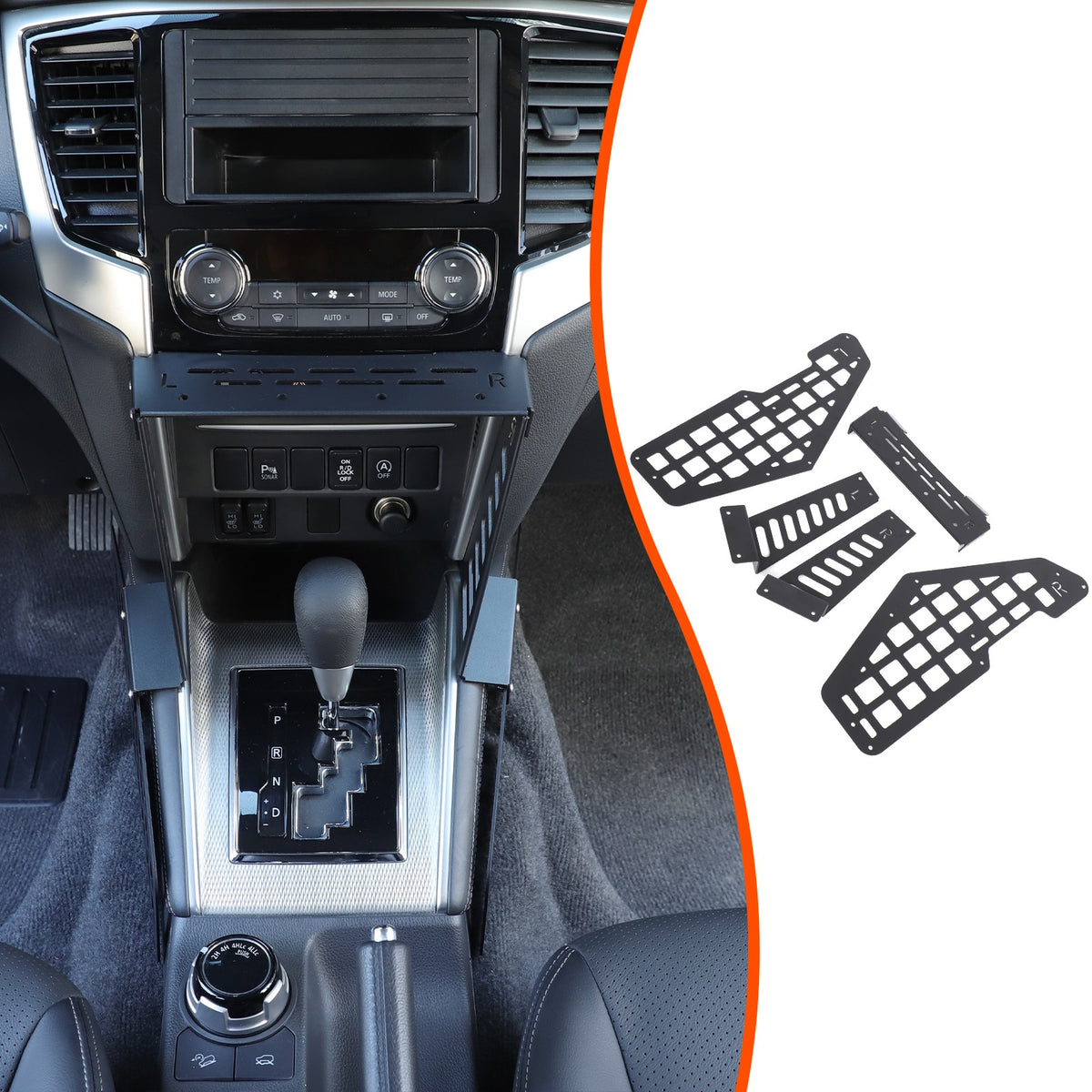 Center Console Molle Panel Digital Device Mount For Mitsubishi L200 Triton 19-23 12