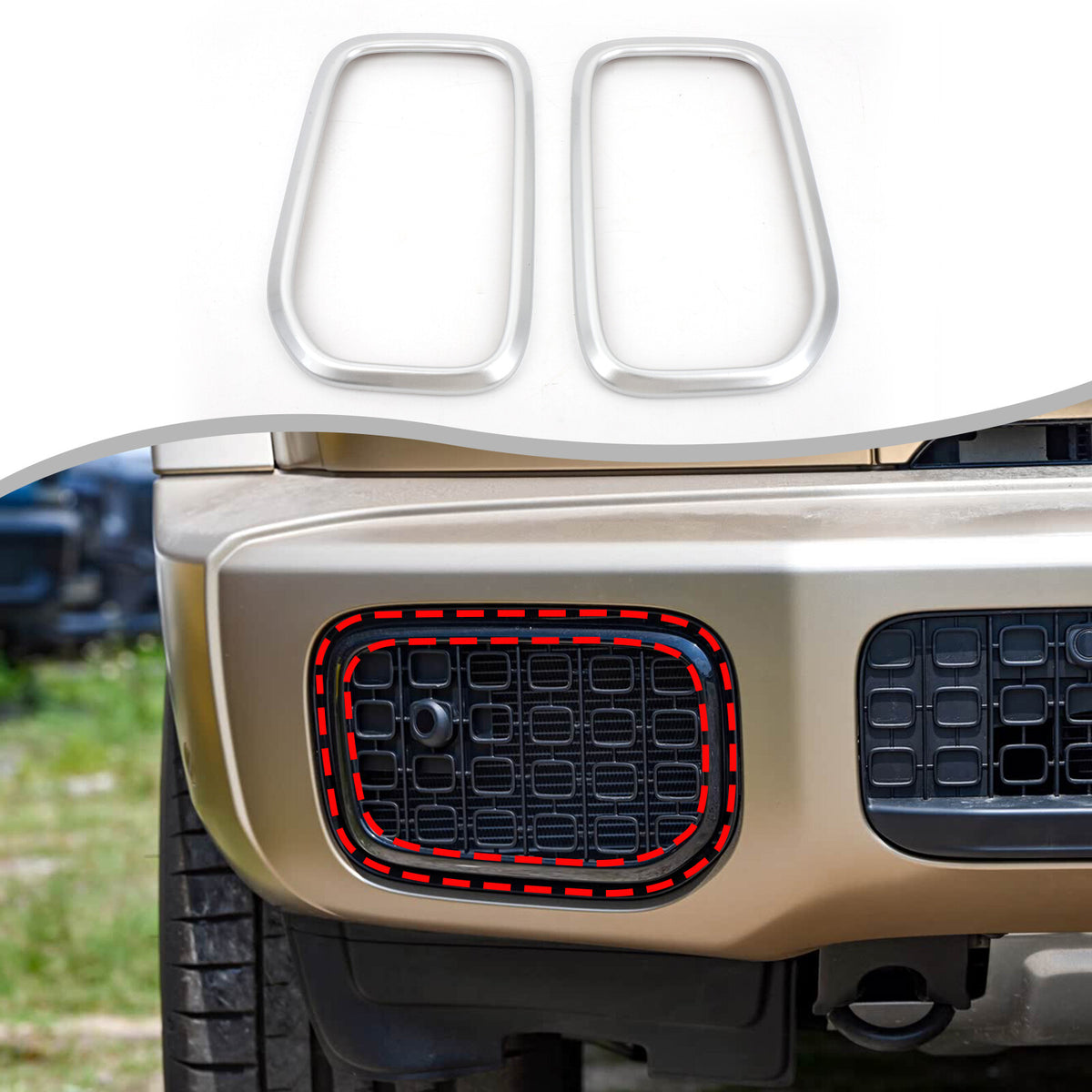 Silver Front Bumper Side Air Intake Trim For Benz G-Class W463 G550 G63 25+ US 1
