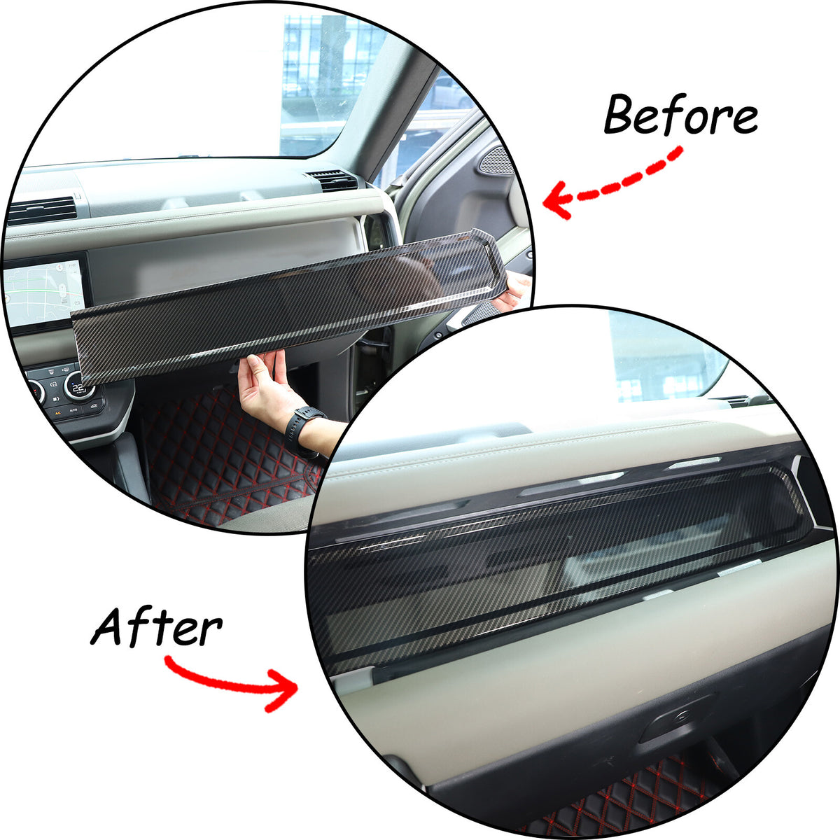 ABS Carbon Fiber Dashboard Panel Trim For Land Rover Defender L663 2020+ 9