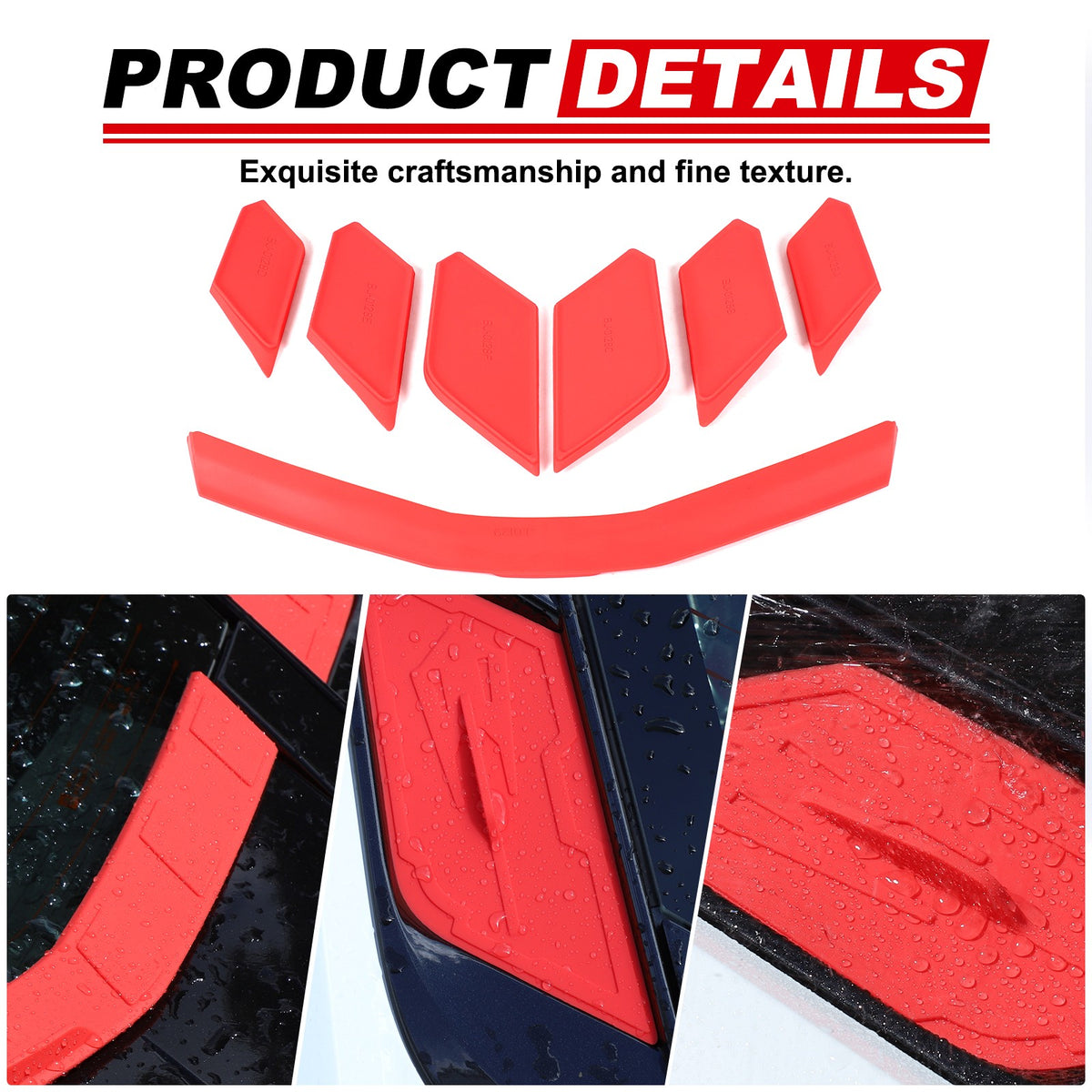 Red Rear Hatch Hood Car Wash Covers Air Vent Inserts For Corvette C8 2020-26 US 20