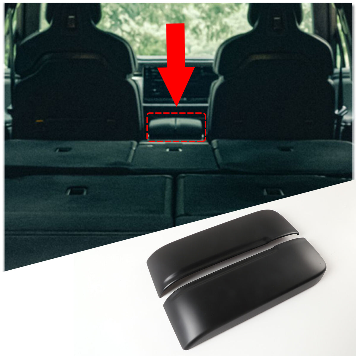 Matte Black Center Console Armrest Box Panel Cover Trim For Rivian R1T/R1S US 2