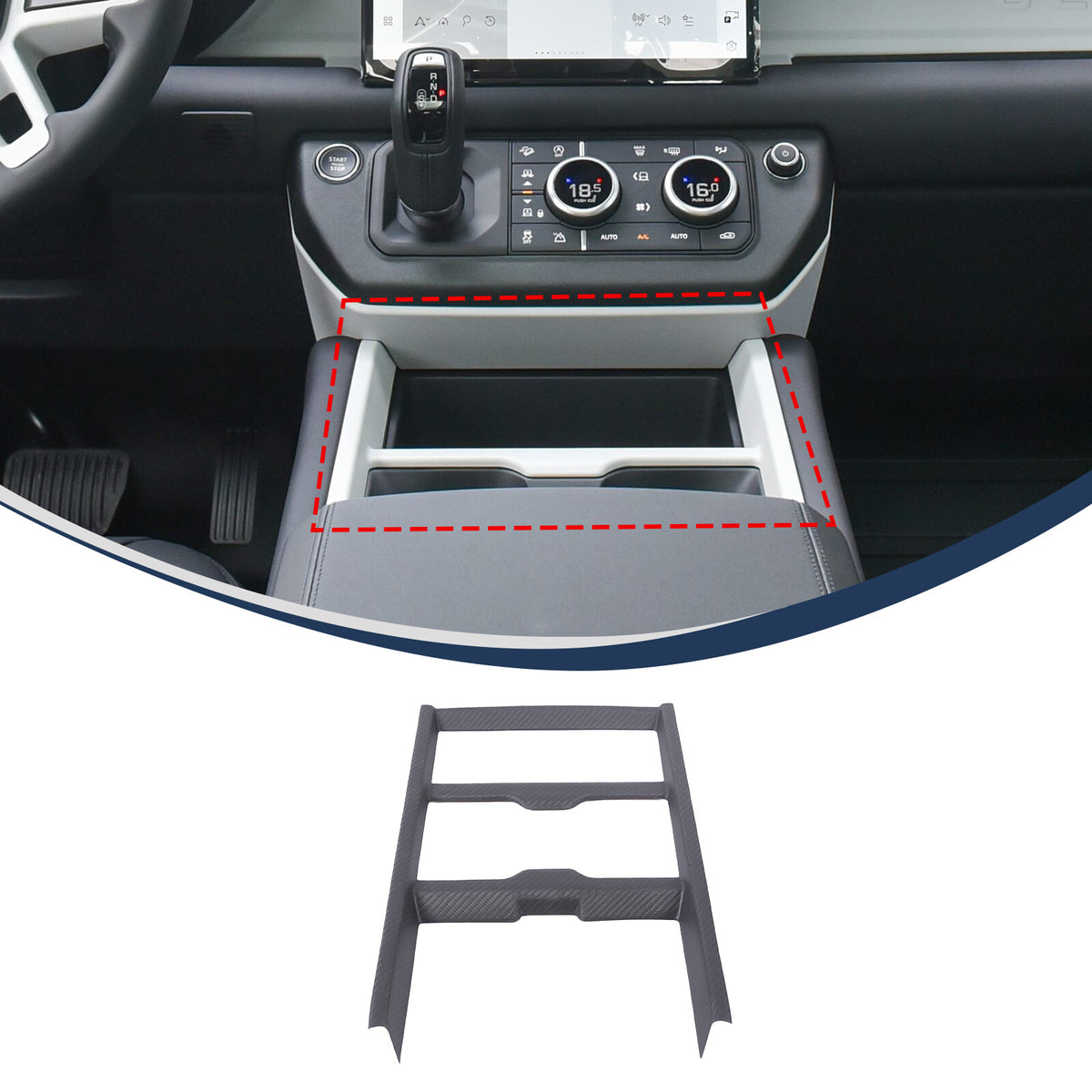 Matte Real Carbon Fiber Center Console Gear Shift Trim For LR Defender L663 25+ 5