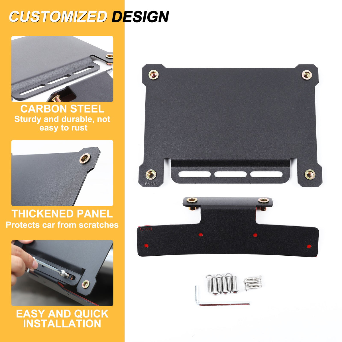 Front Bumper Tow Hook License Plate Mount Bracket For Fiat 500 2007+ US 21