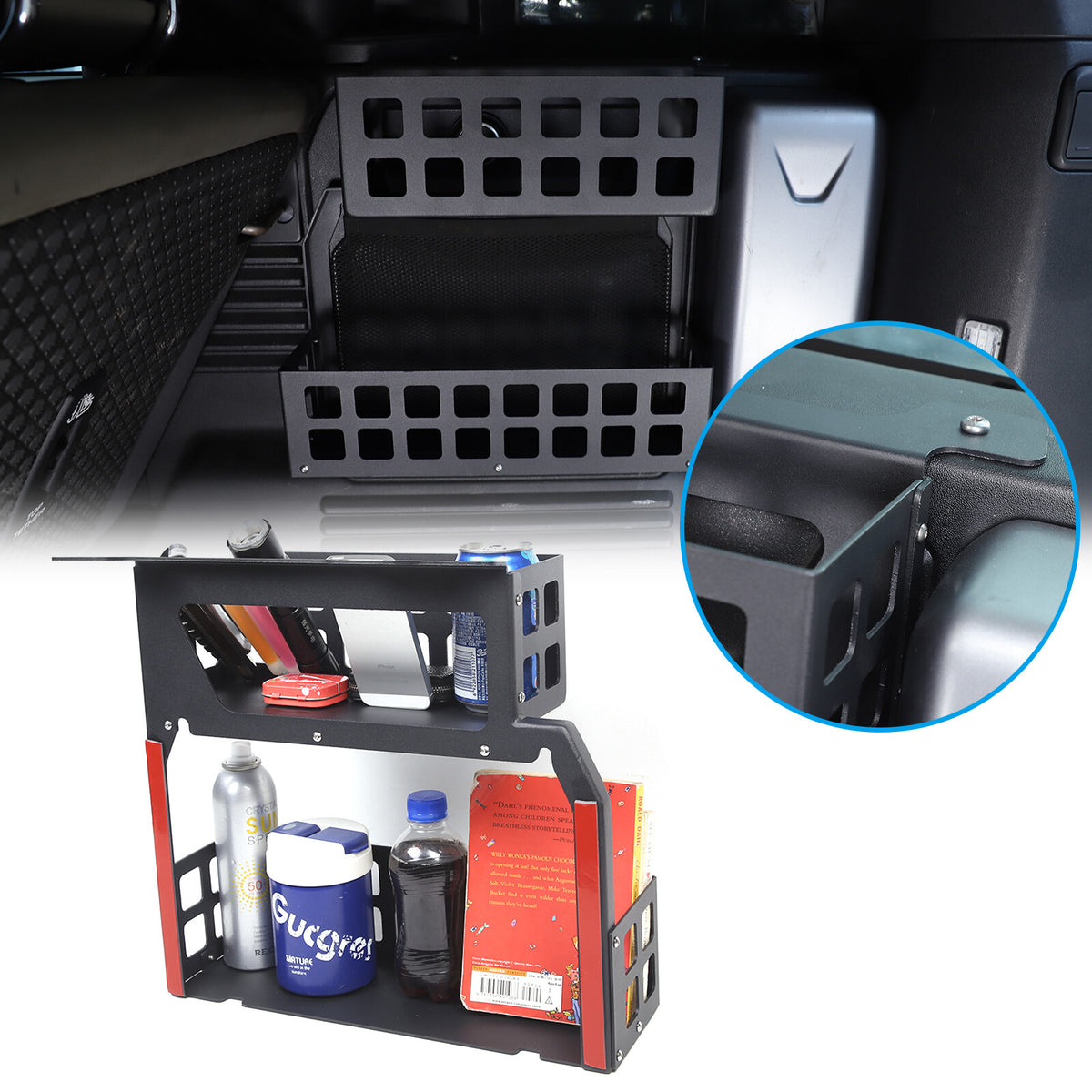 Trunk Cargo Right Side Storage Organizer Pocket Box For LR Defender 110 20-24 US 2