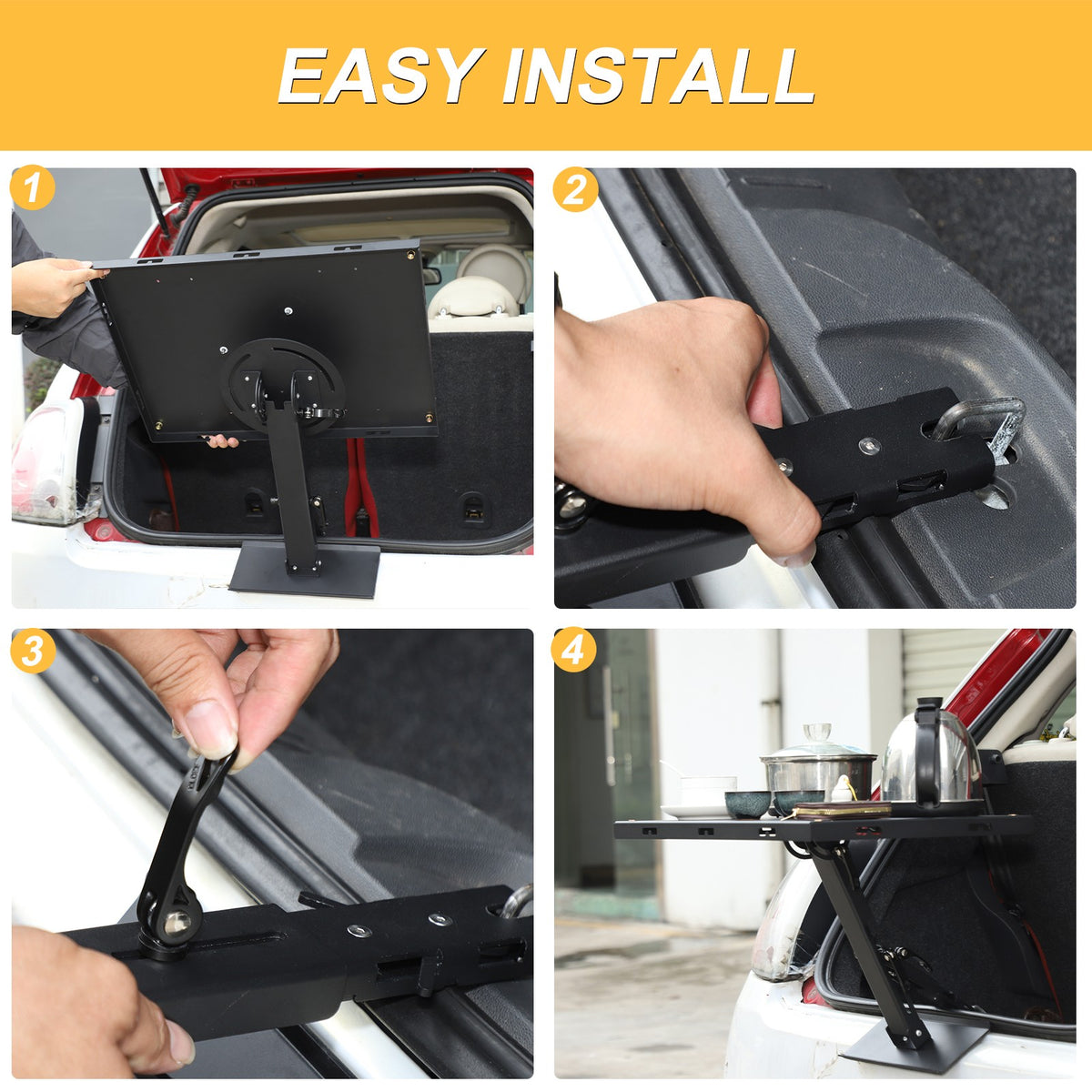 Car Camping Portable Trunk Lock Latch Table For Fiat 500 2009-2015 7