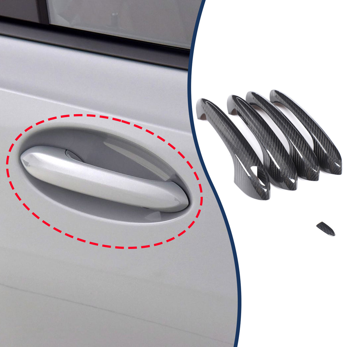 Real Carbon Fiber Exterior Door Handle Protector Trim for BMW 3 Series G20 20-25 11