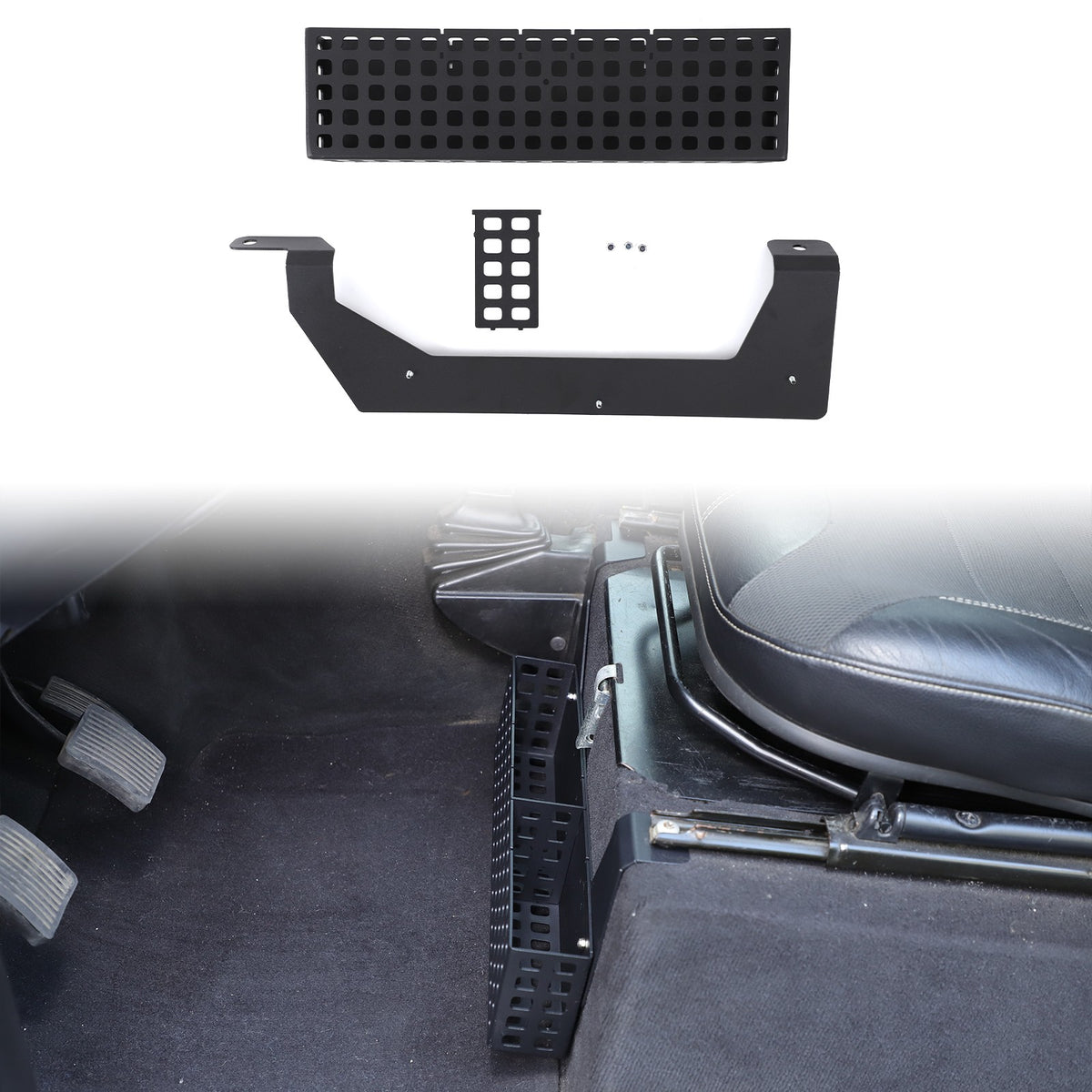 Aluminum Driver Seat Underseat Storage Basket Trim For LR Defender L316 2004-18 2