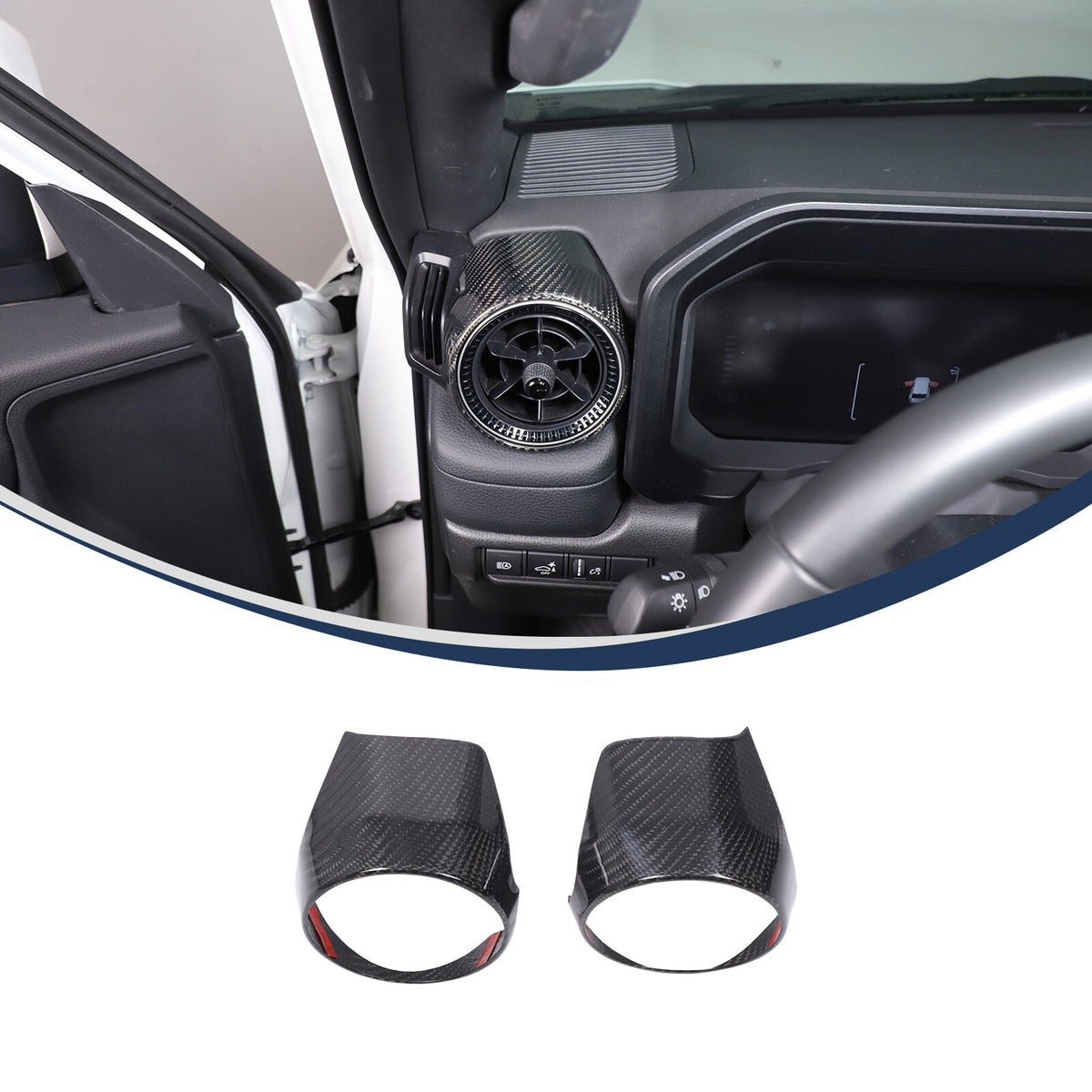 Real Carbon Fiber Side Air Outlet Trim for Toyota Land Cruiser Prado LC250 24+ 16