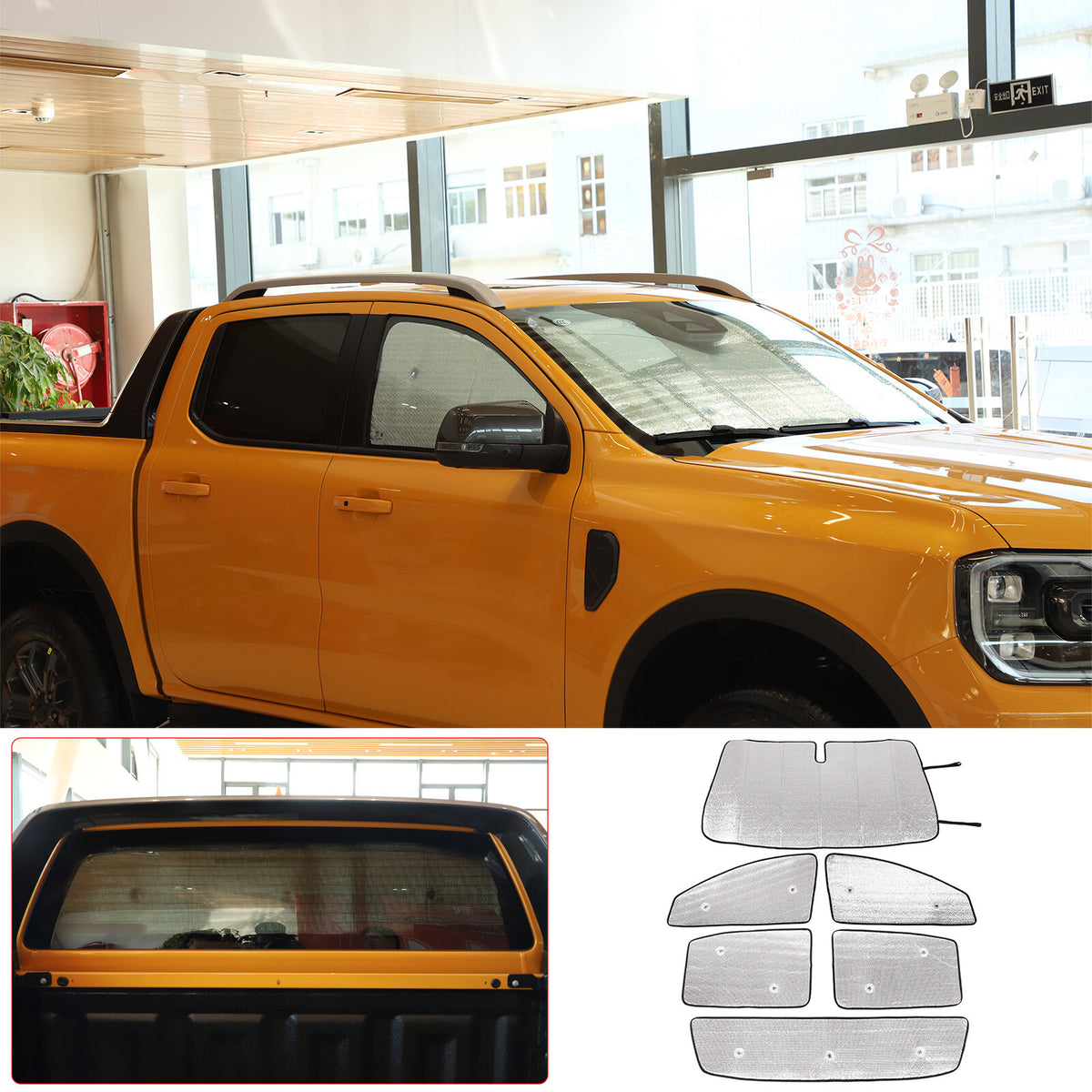6PCS Windshield Sunshade Front Window Sun Shade Visor For Ford Ranger 2015-21 US 1