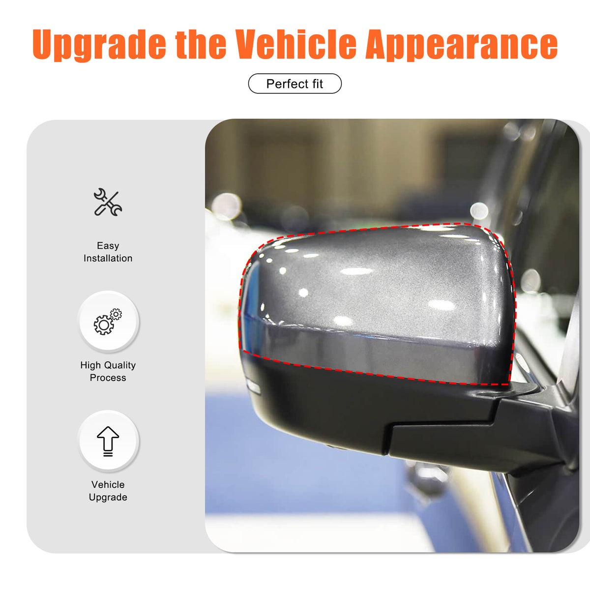ABS Matte Black Exterior Rearview Mirror Cover Trim For Honda Pilot 2023-2024 19