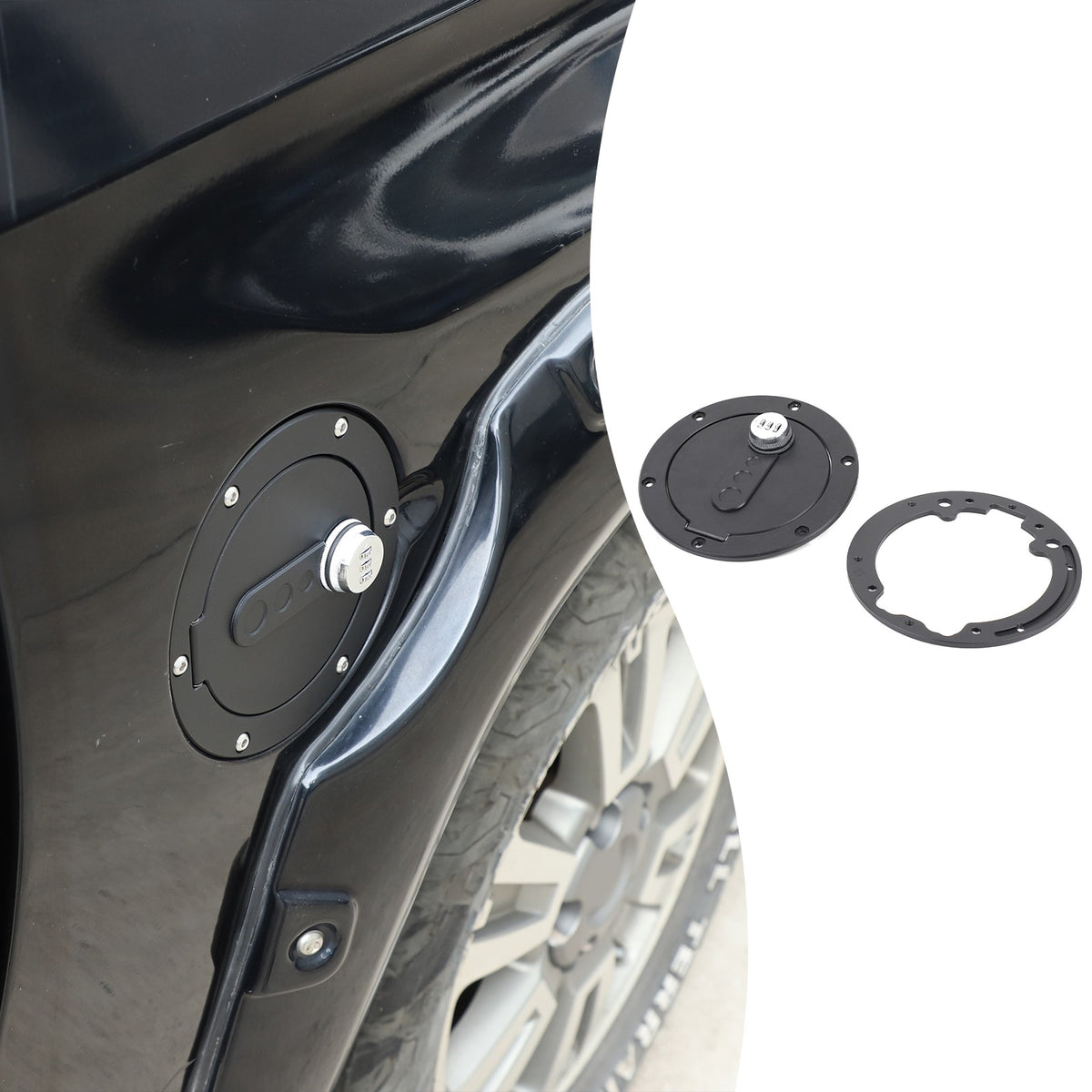 Fuel Cap Anti-Theft Lock Cover with Combination Lock For Toyota Tundra 2007-2021 20