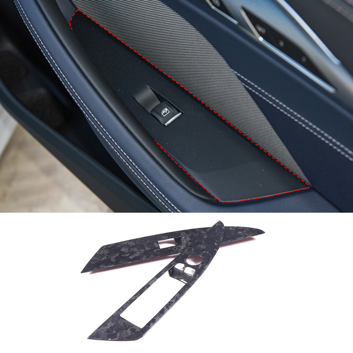 Forged Carbon Window Lift Frame Trim For BMW 8 Series G14 G15 840i M850i 2019-22 9