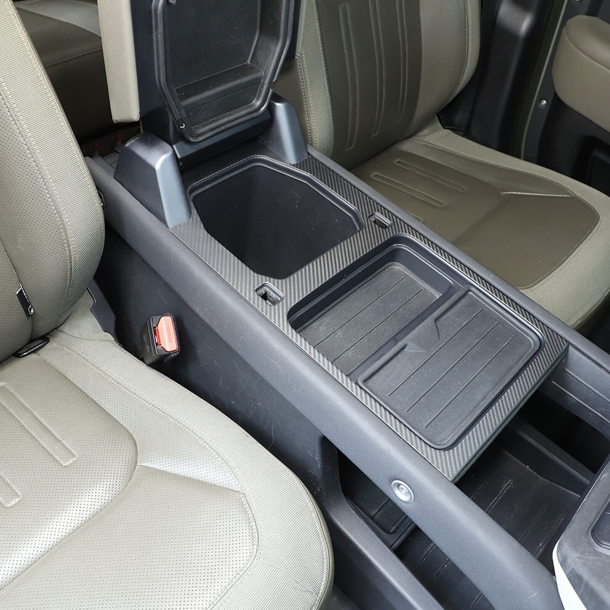 Matte Real Carbon Fiber Cup Holder Panel Trim Cover For Defender 110 90 2020-23 20