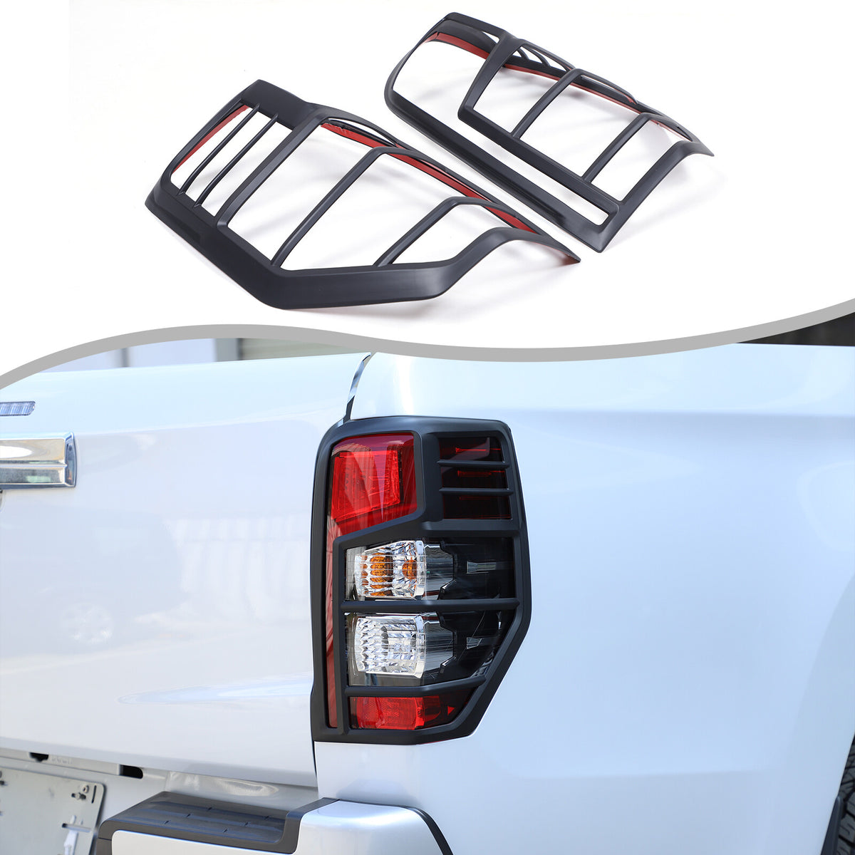 Matte Black Tail Lamp Lights Cover For Mitsubishi L200 Triton MR 2019-23 1