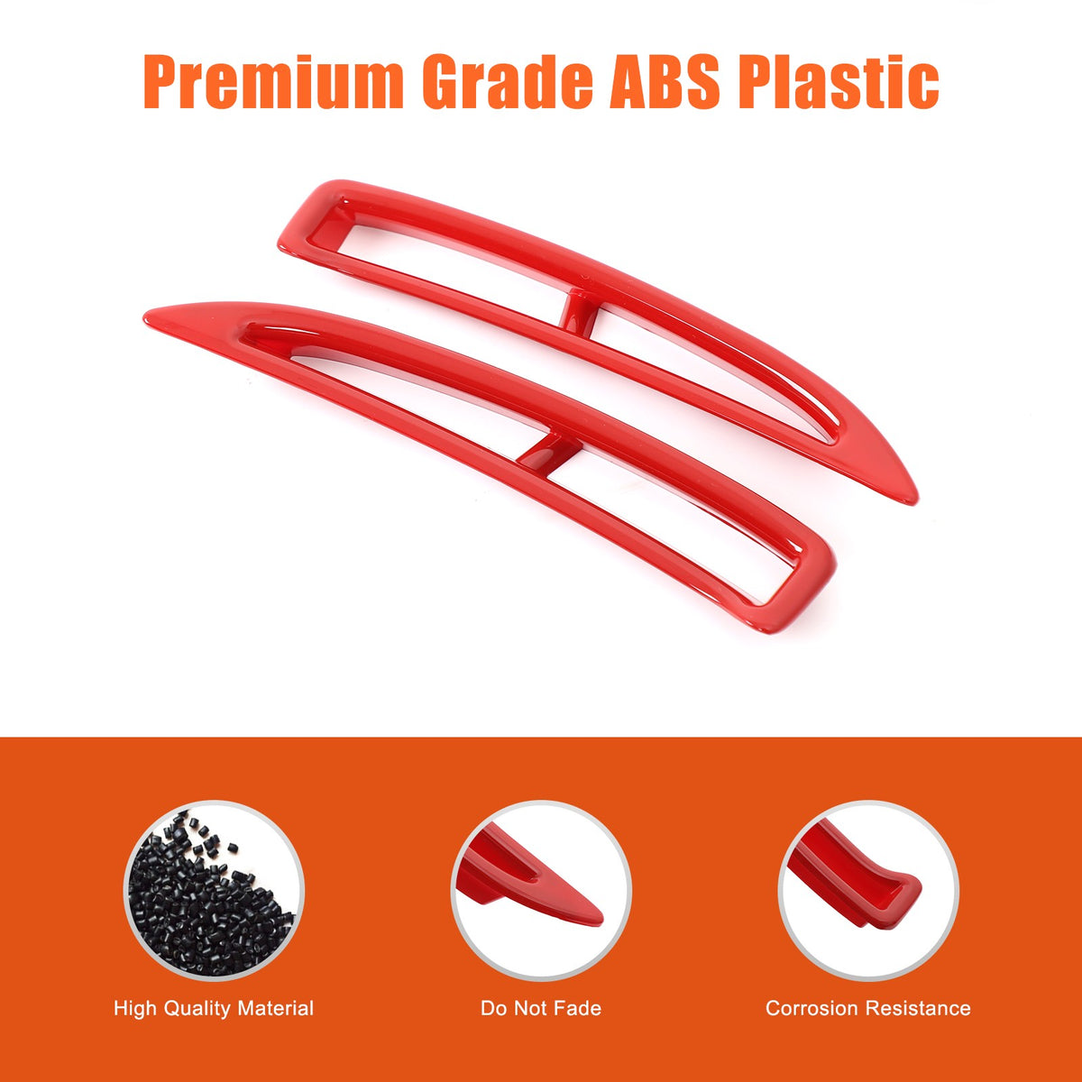 Red ABS Carbon Fiber Rear Fender Vent Trim Frame For Corvette C6 2005-2013 8
