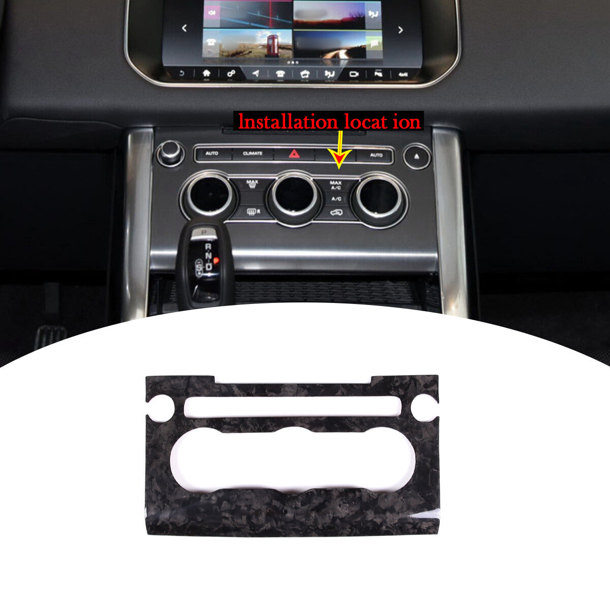 Forged Carbon Volume Radio AC CD Switch Panel Trim For Range Rover Sport 14-17 3