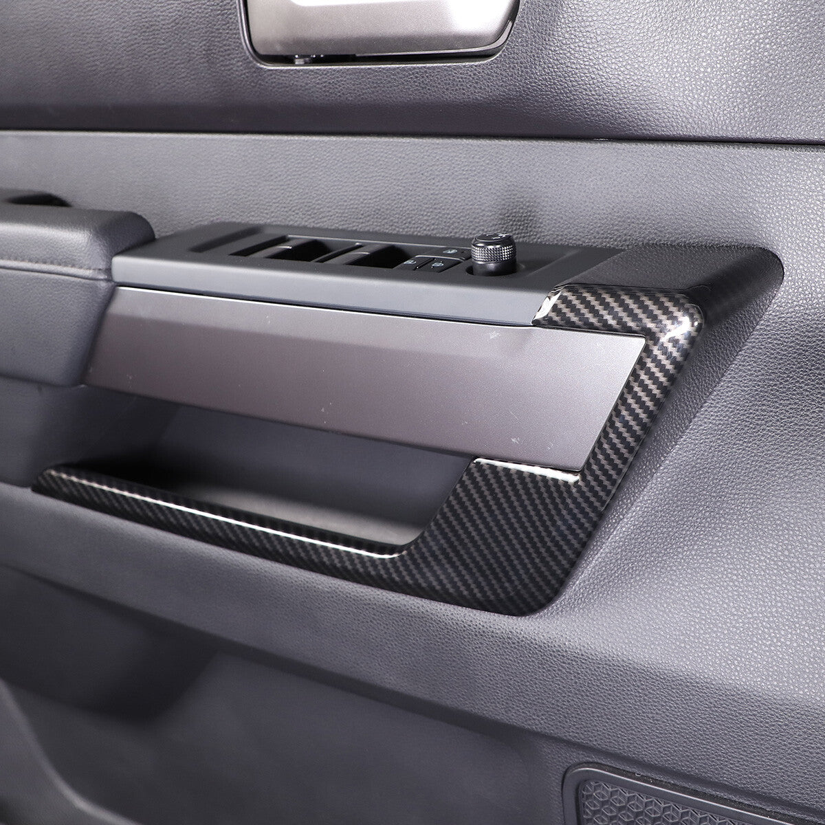 4PCS Carbon Fiber Pattern Interior Door Panel Trim Frame Set For Tundra 2022-26 5