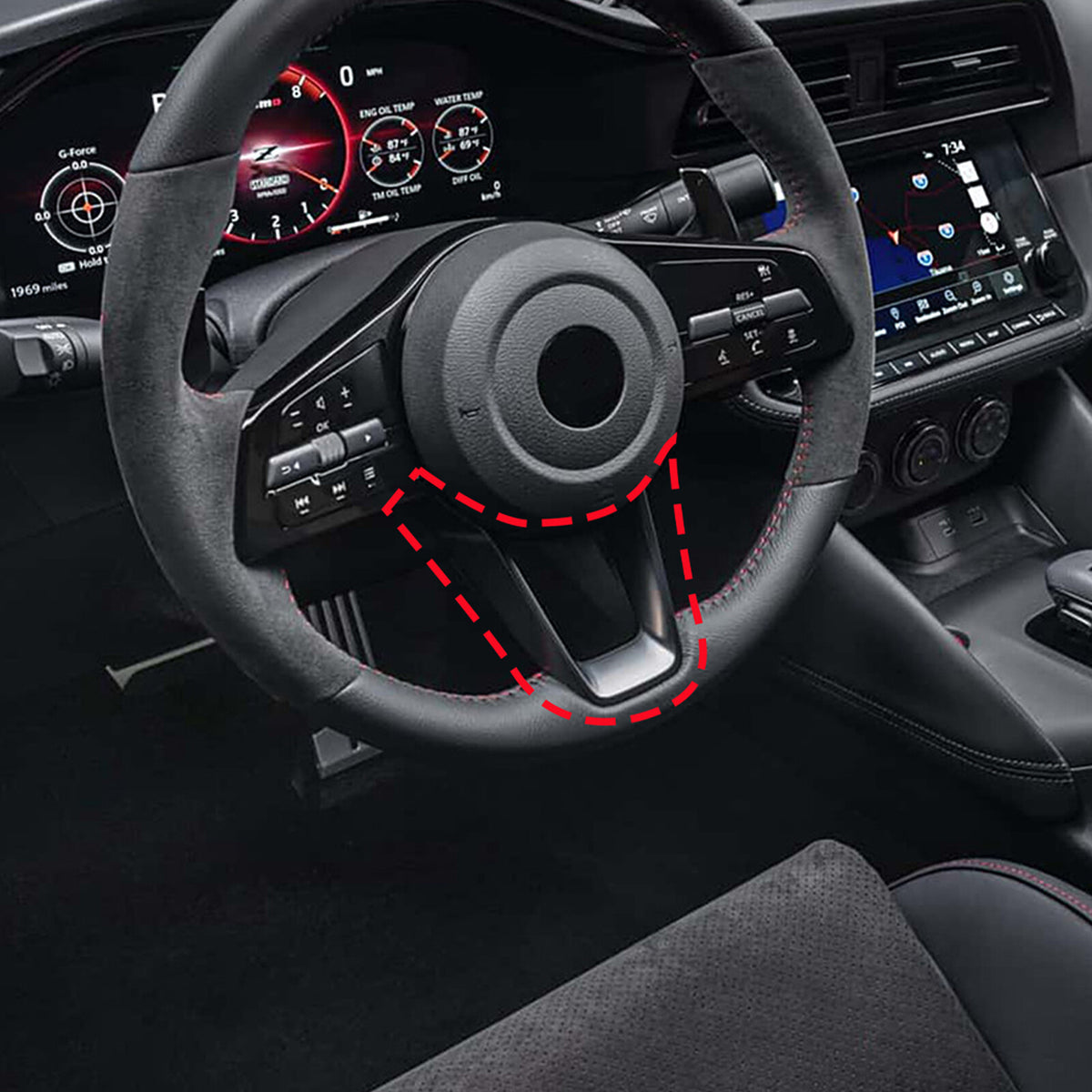 Real Carbon Fiber Steering Wheel U Type Cover Trim For Nissan Z RZ34 400Z 2023+ 11