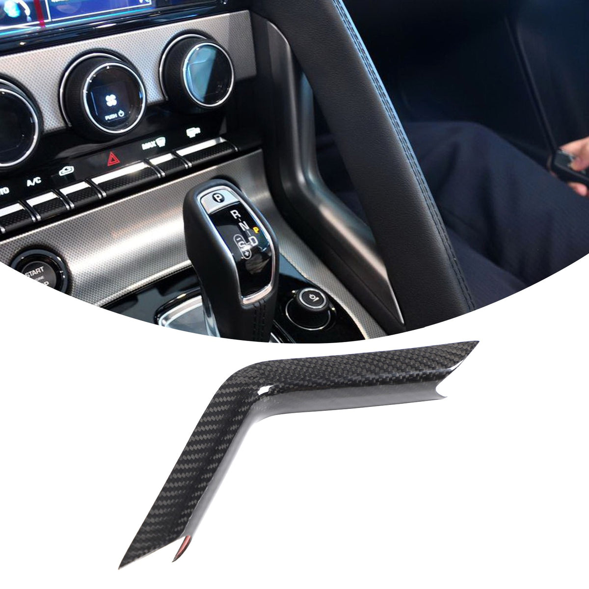 Real Carbon Fiber Right L-Shaped Gear Shift Trim For Jaguar F-Type X152 2013+ US 5