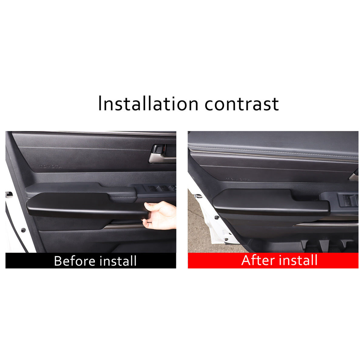 Matte Black Interior Door Panel Elbow Rest Trim Cover For Toyota Tundra 22-26 US 10